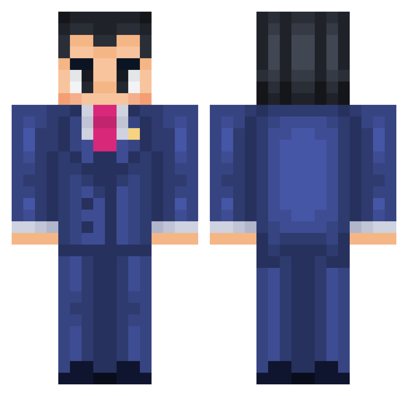 JddBoy Minecraft skin, front and back view
