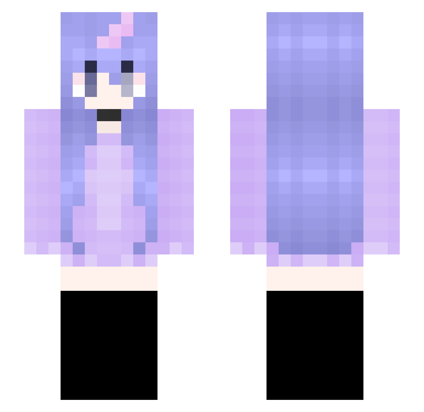 SlankyDC Minecraft skin, front and back view