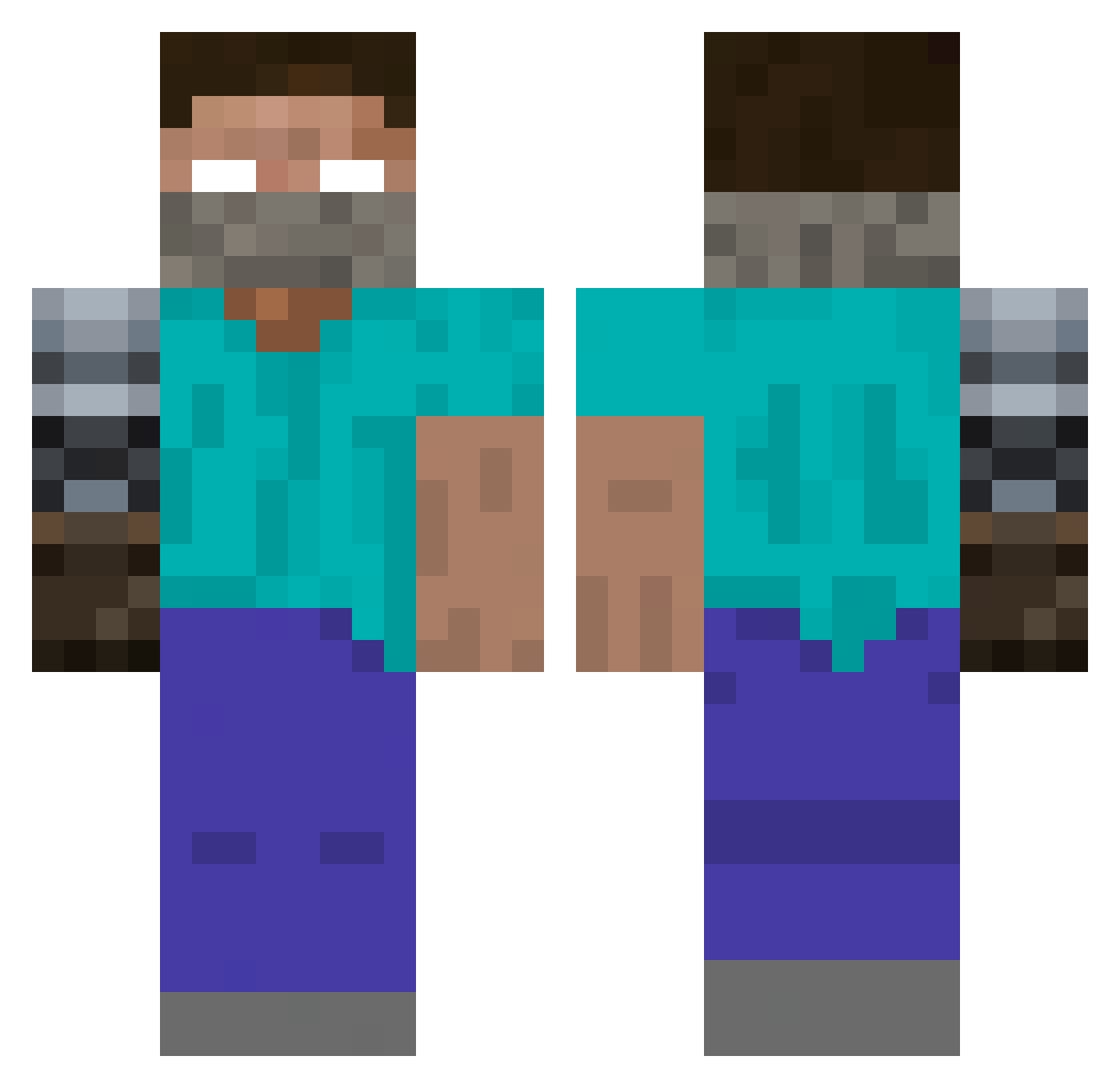 RiesrandL Minecraft skin, front and back view
