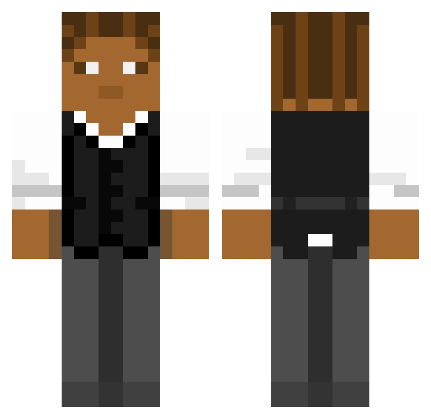 BrightPearl01 Minecraft skin, front and back view