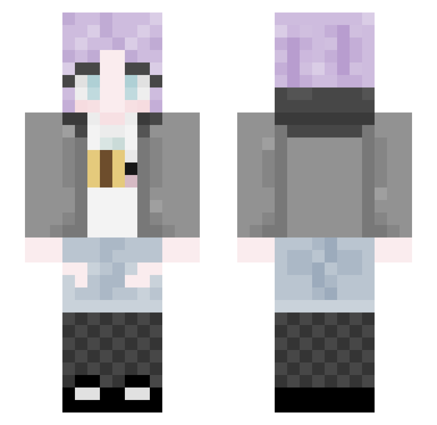 blu3b3rrywaffl3s Minecraft skin, front and back view