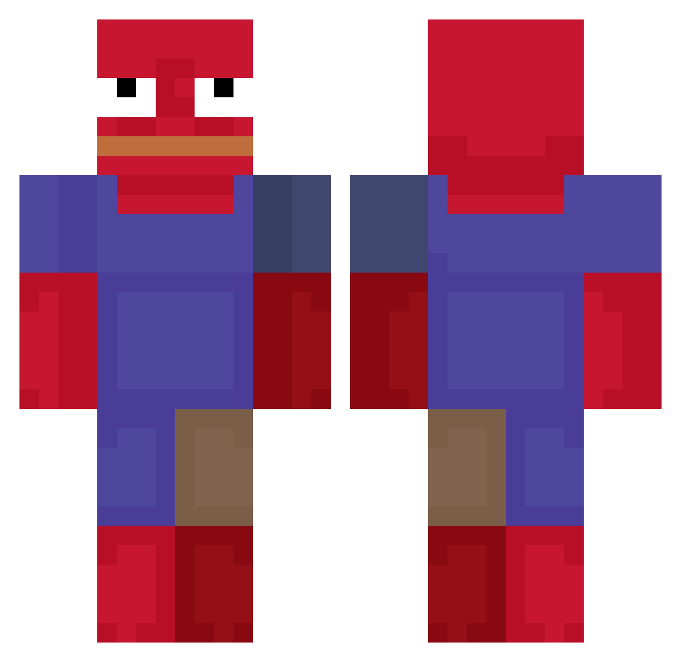 Sidemen Minecraft skin, front and back view
