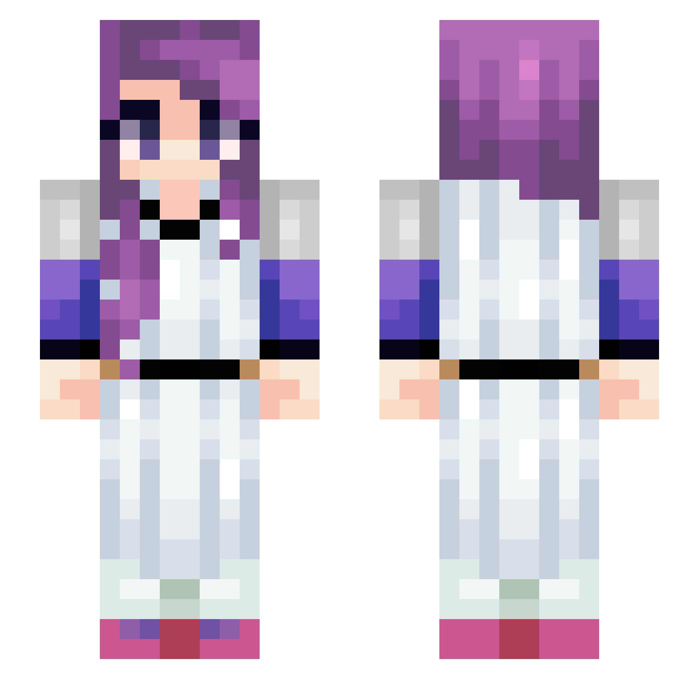 MlkaelGHG Minecraft skin, front and back view