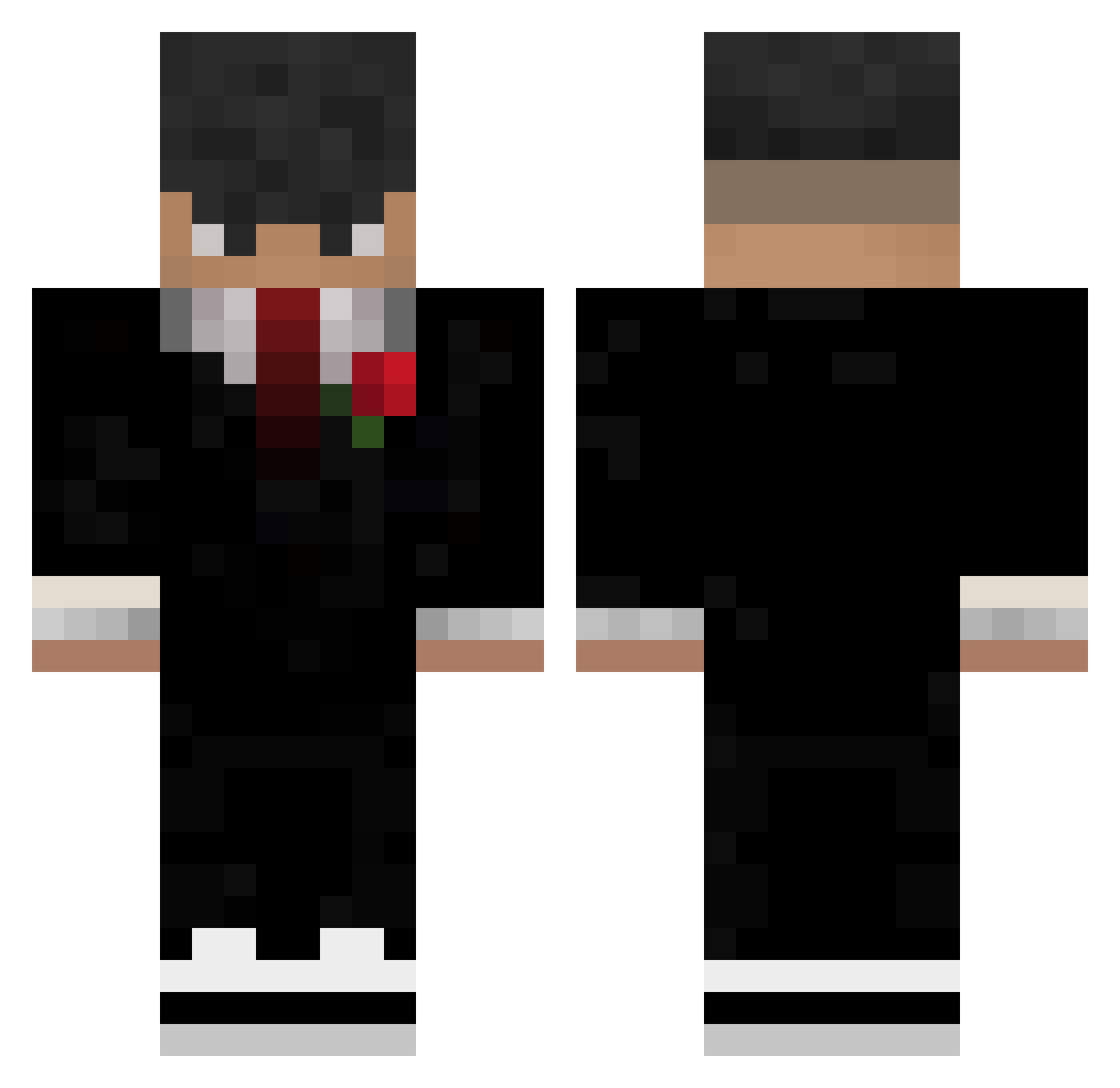 KeyLC Minecraft skin, front and back view