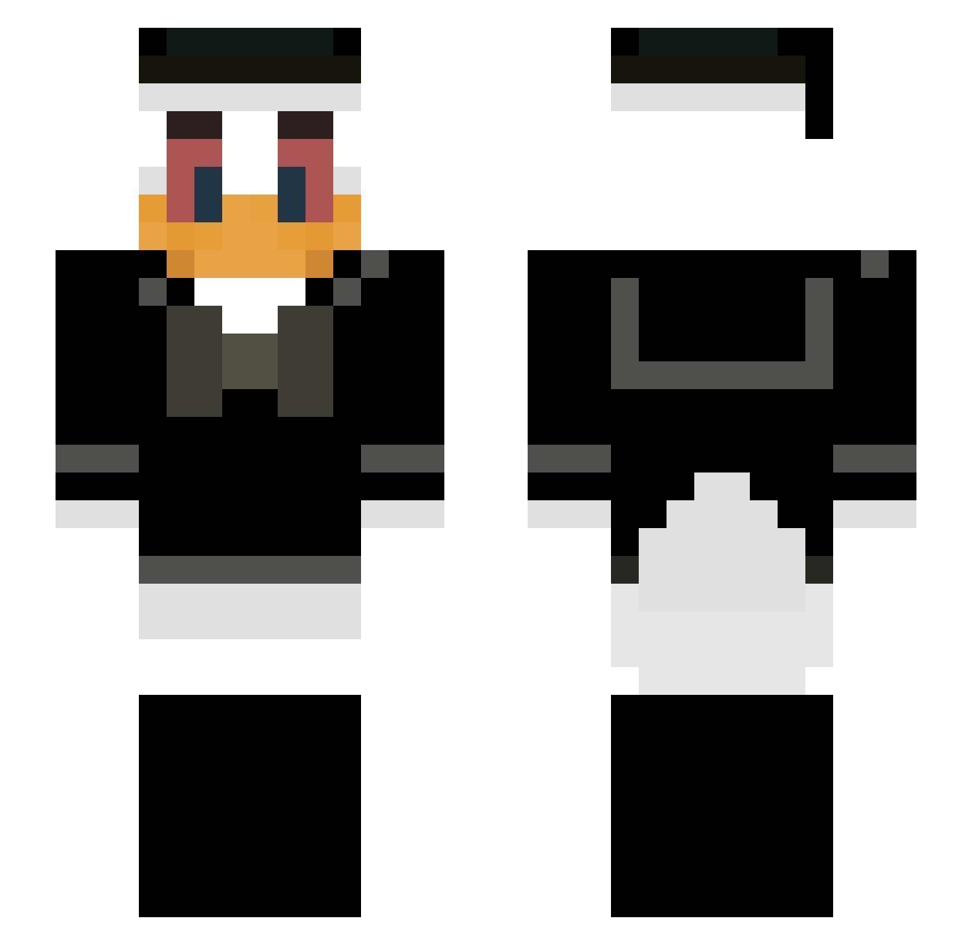 NotRafyx Minecraft skin, front and back view