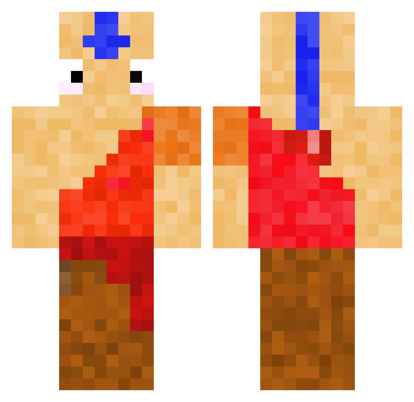 Dodoof Minecraft skin, front and back view