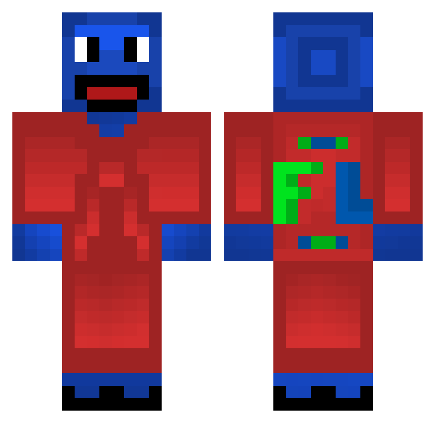 teoozao Minecraft skin, front and back view