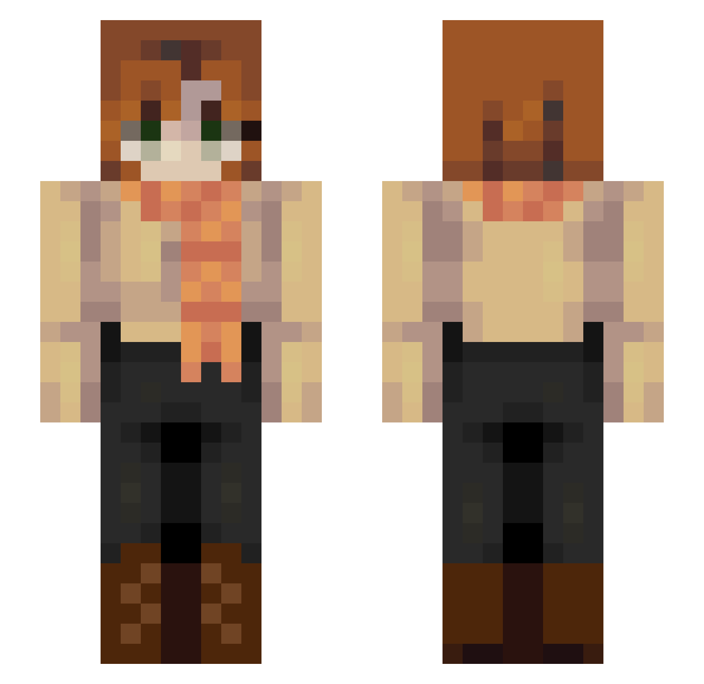 Junglewayyy Minecraft skin, front and back view