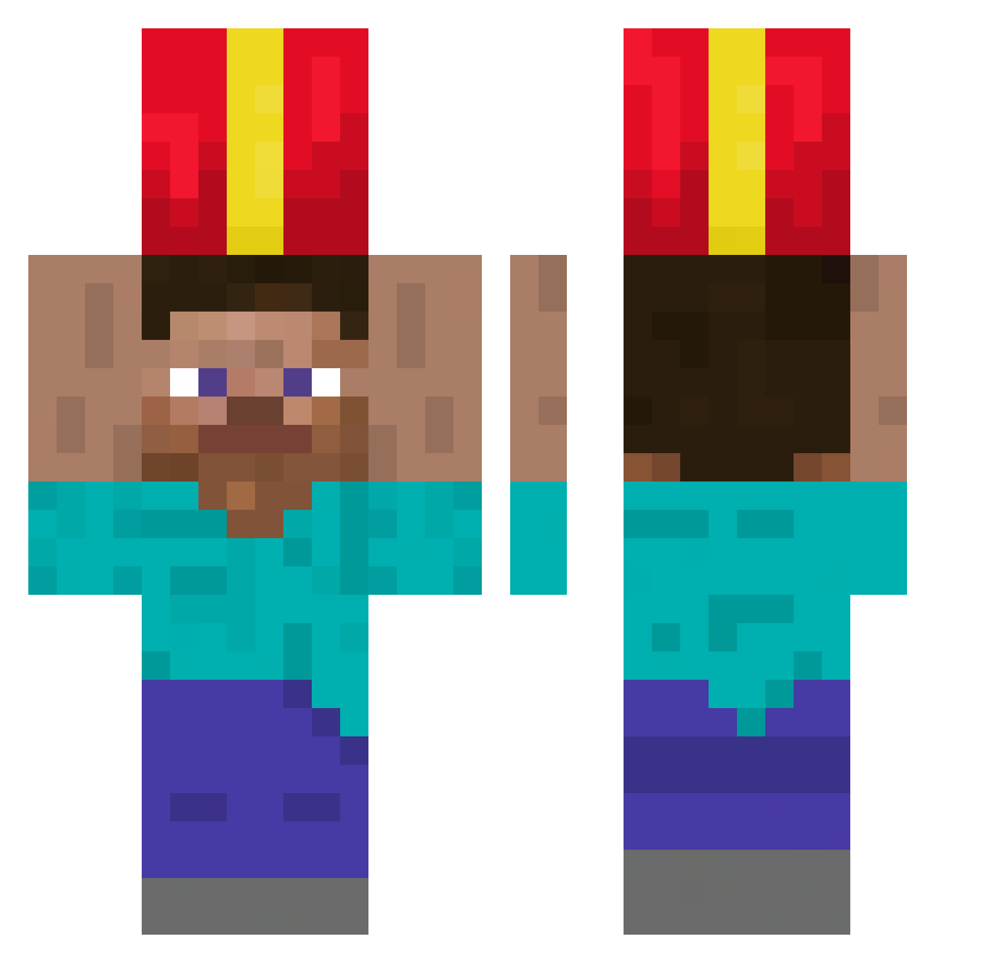 Duck_II Minecraft skin, front and back view