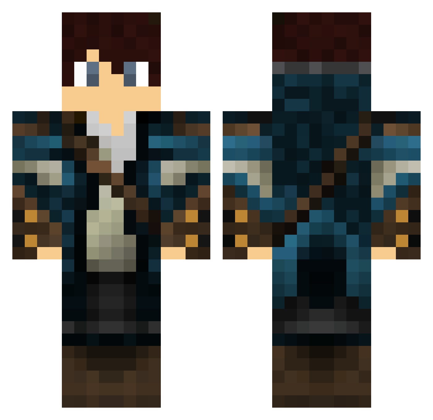 PythonHirsch Minecraft skin, front and back view