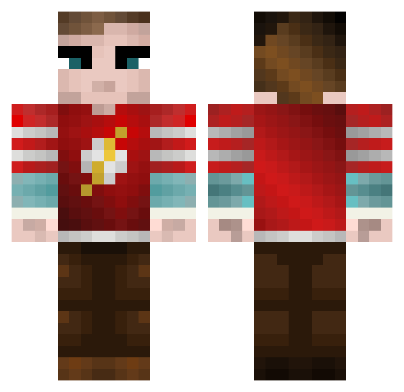 Walkie Minecraft skin, front and back view