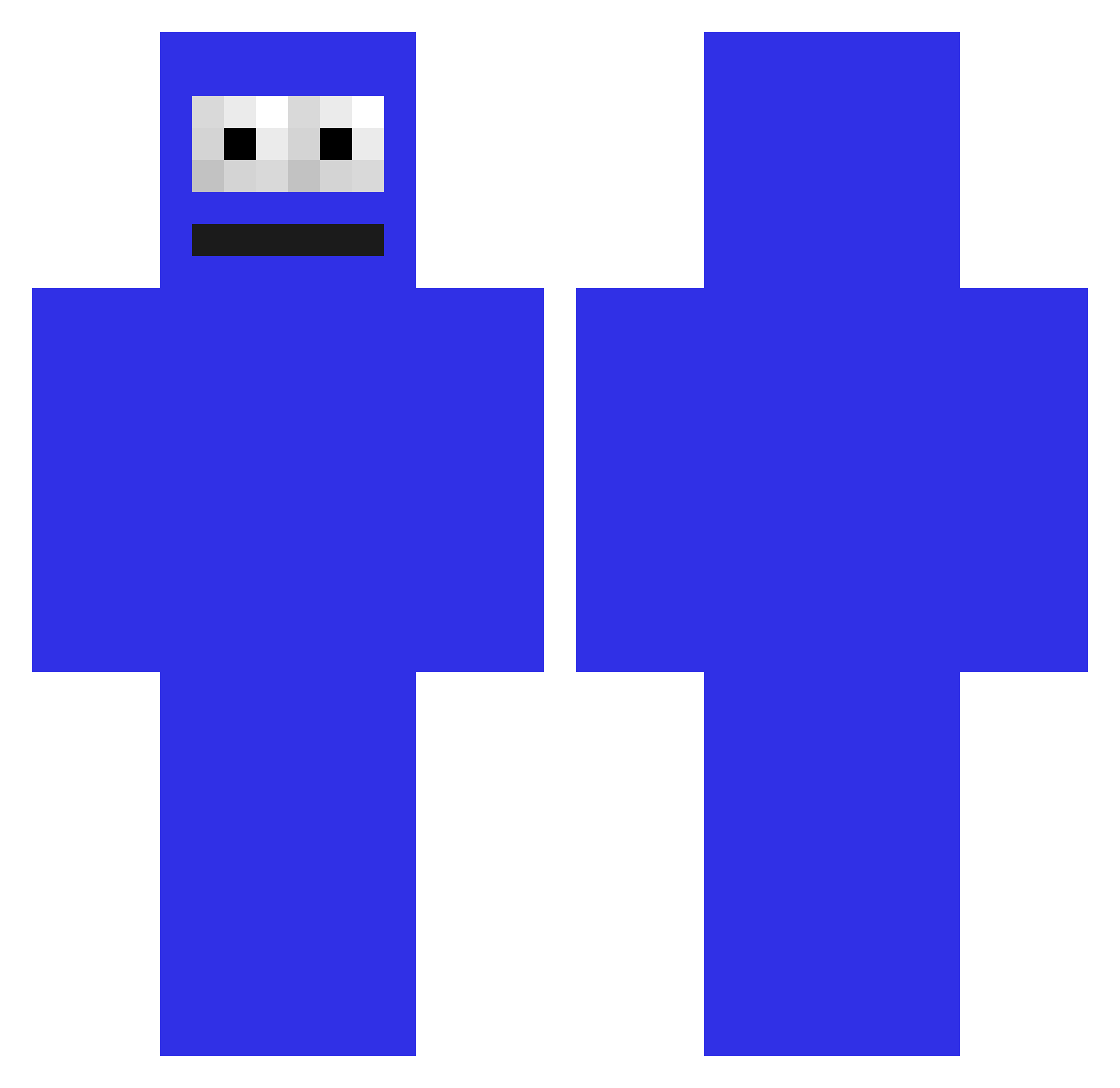 Nanorisu Minecraft skin, front and back view