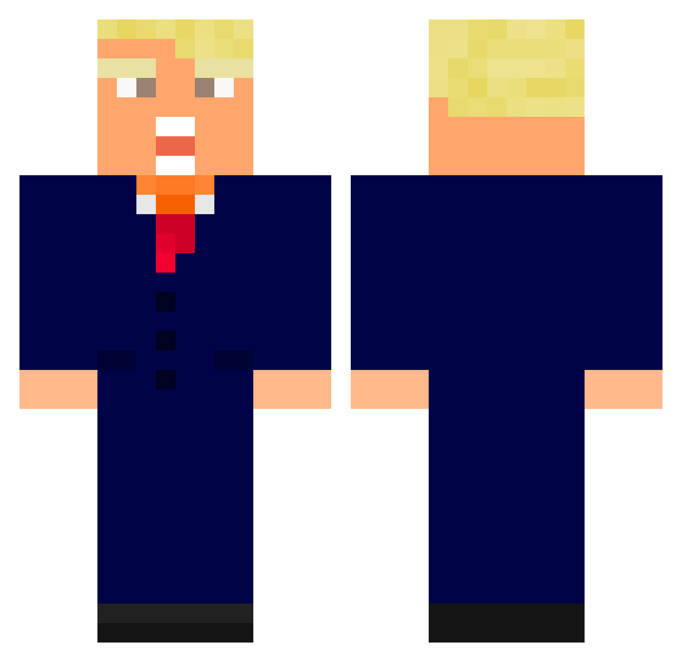 RIKND9 Minecraft skin, front and back view