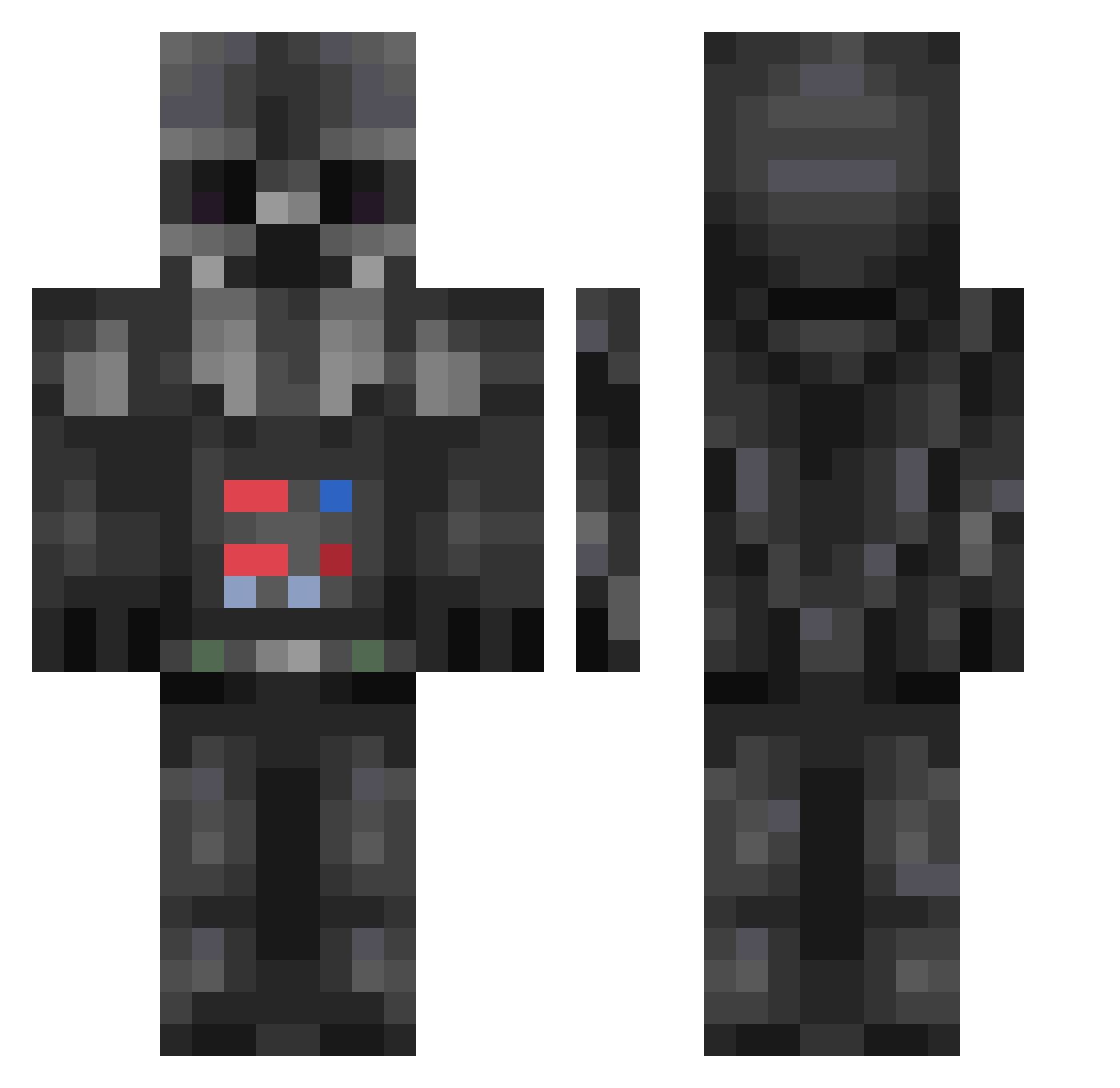 BeatsDJ Minecraft skin, front and back view