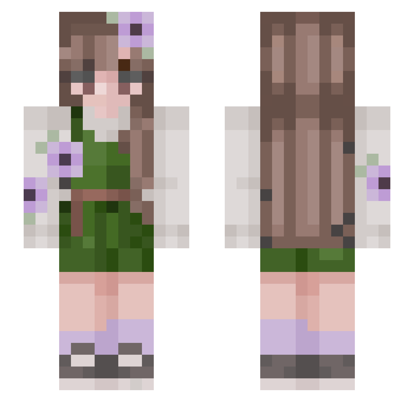 mamacitaMEOWW Minecraft skin, front and back view
