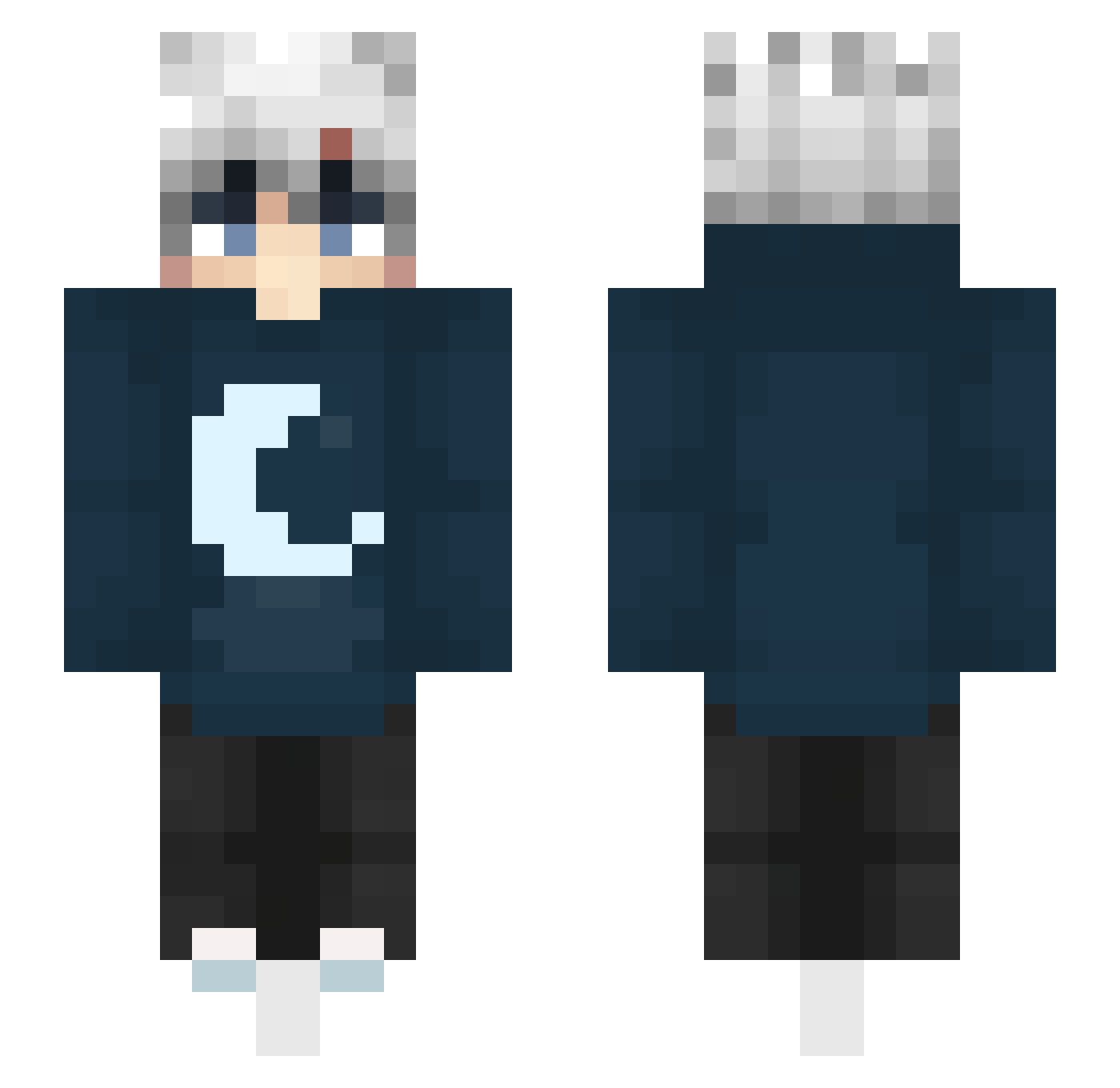 xFam3 Minecraft skin, front and back view