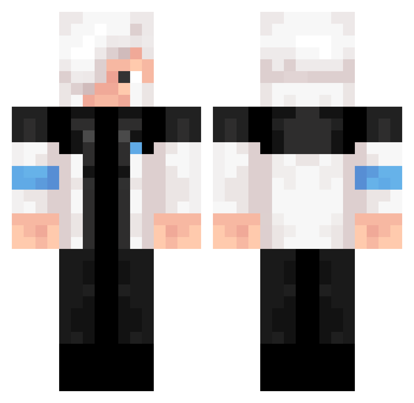 Foreseen Minecraft skin, front and back view