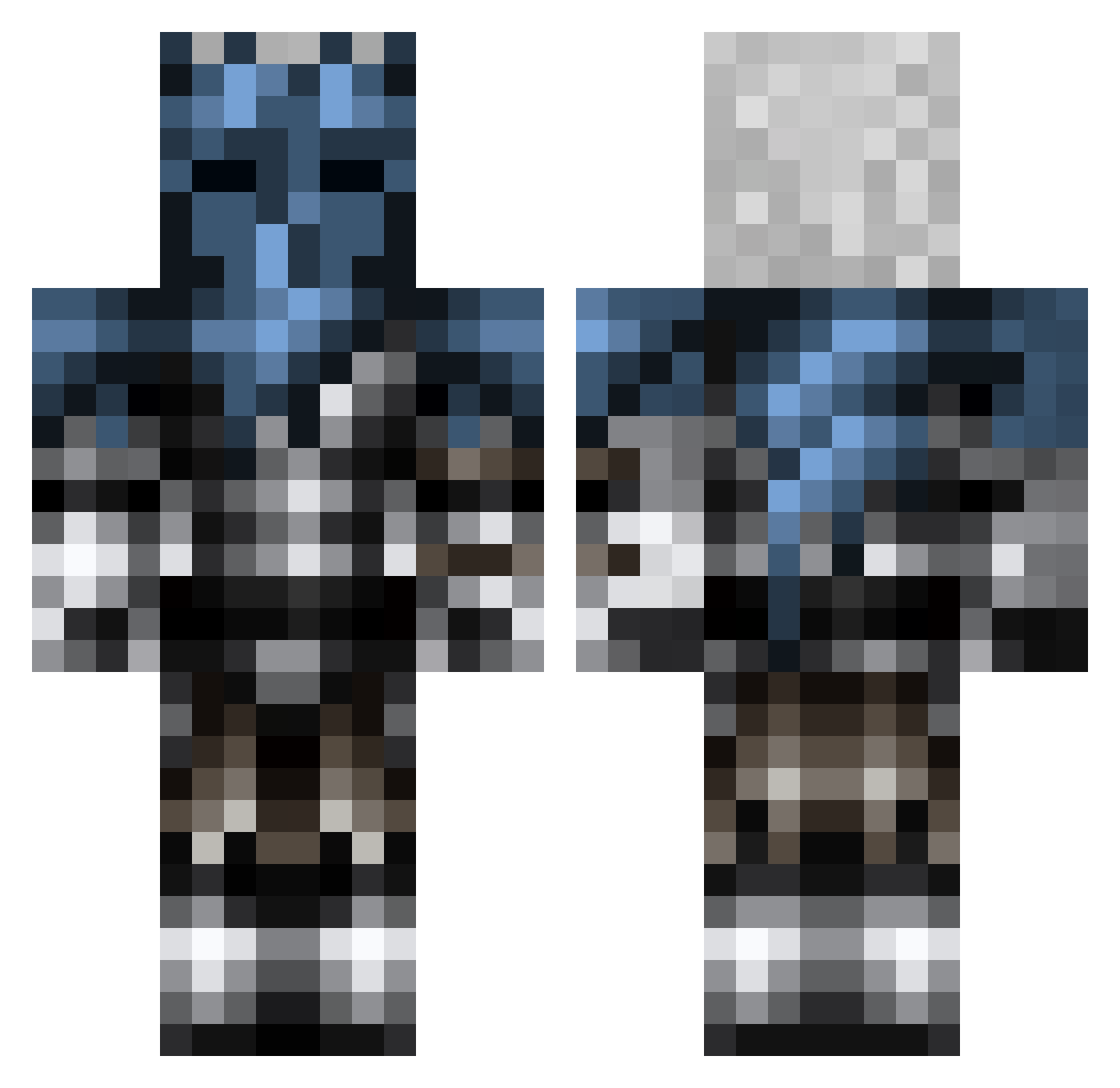 knight9999 Minecraft skin, front and back view