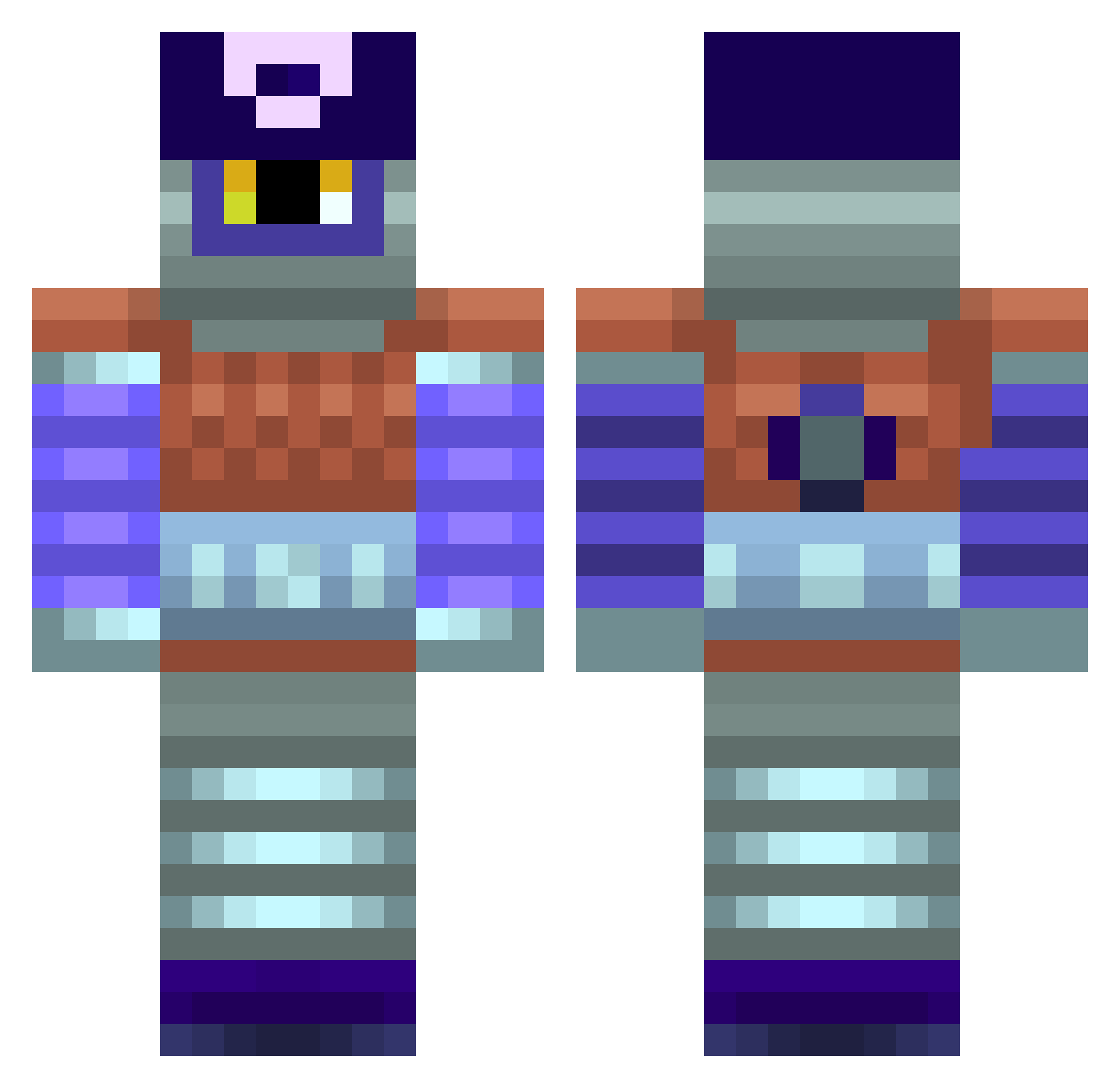 Leviathan903 Minecraft skin, front and back view