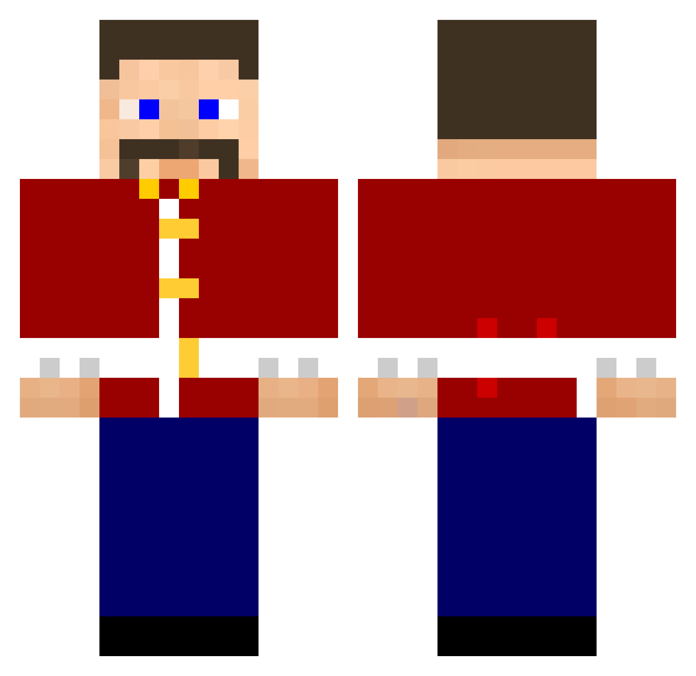 Codesmith Minecraft skin, front and back view