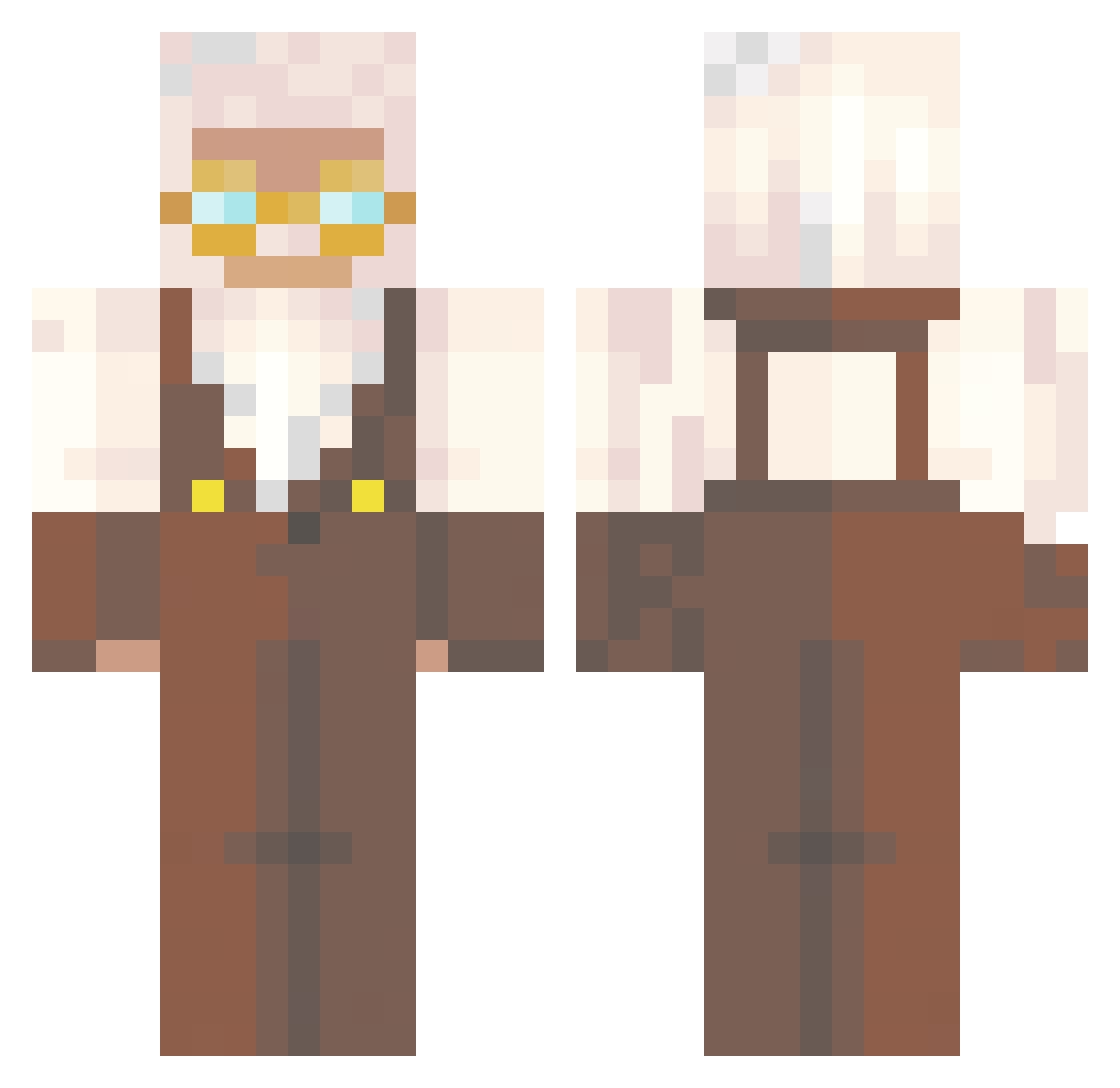 Bartender_Neeves Minecraft skin, front and back view