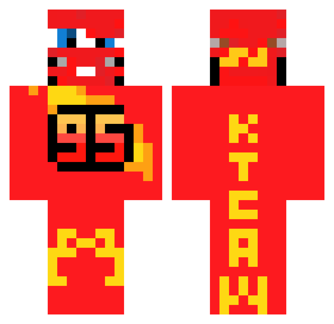 LuxOsInTheSauce Minecraft skin, front and back view