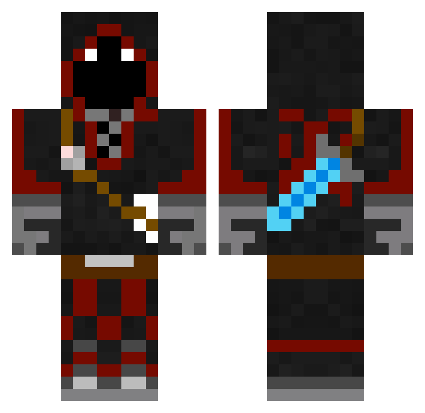 Luuuuc1Boss Minecraft skin, front and back view