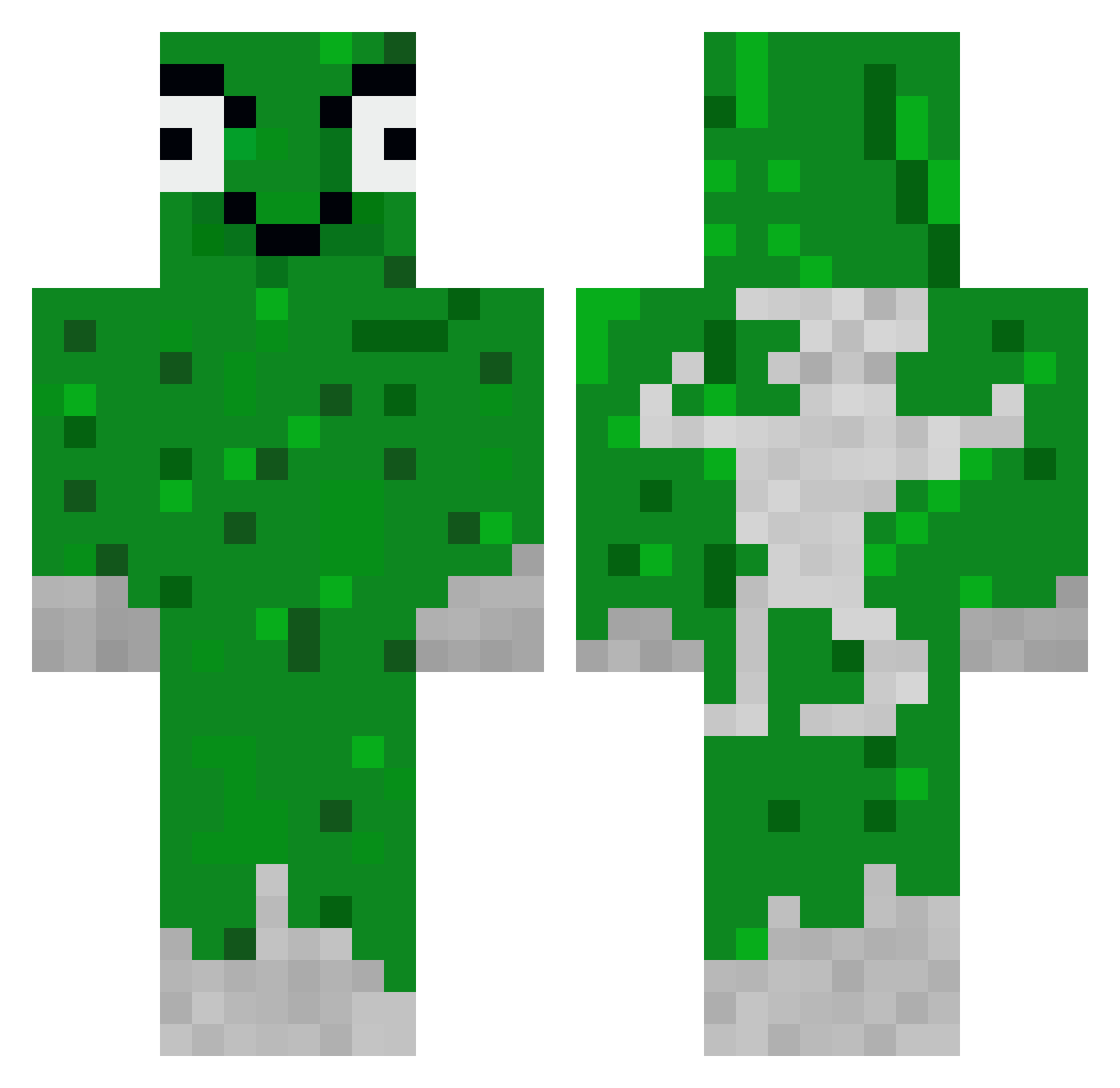 Spidercrab Minecraft skin, front and back view