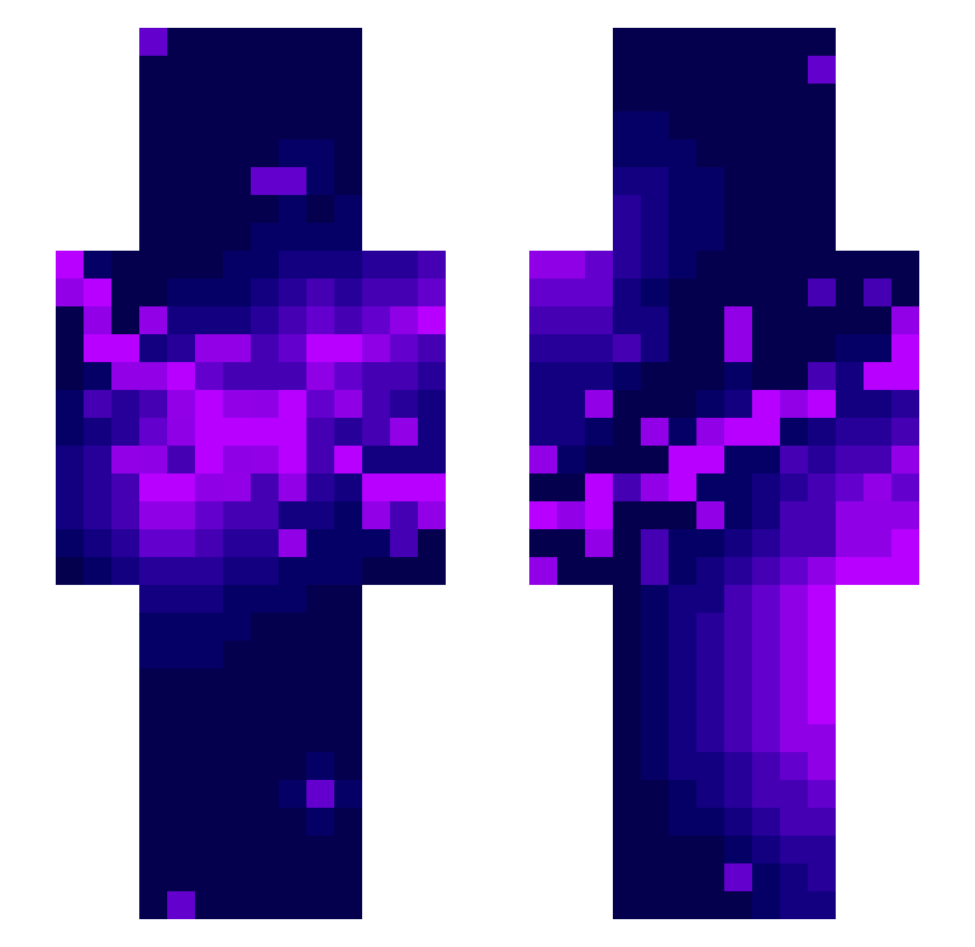 GalaxySpace491 Minecraft skin, front and back view