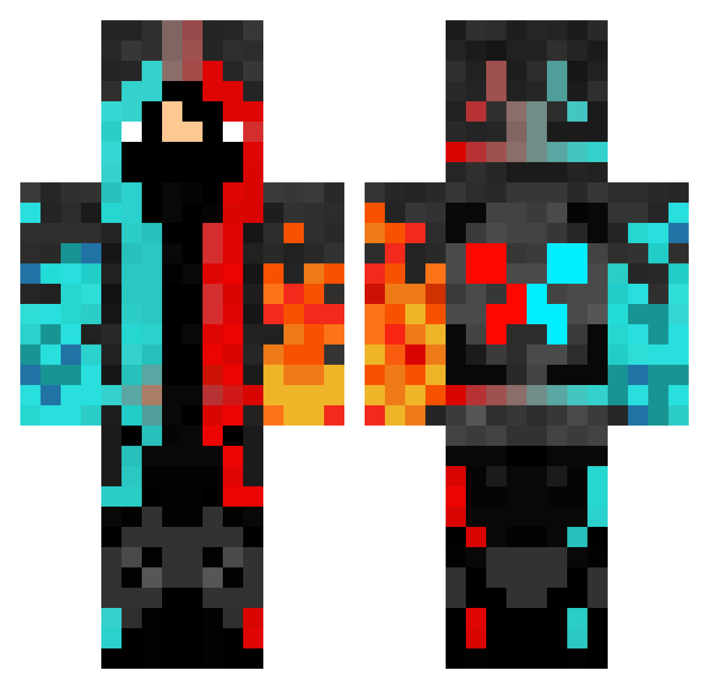 BceHopMaJlHo Minecraft skin, front and back view