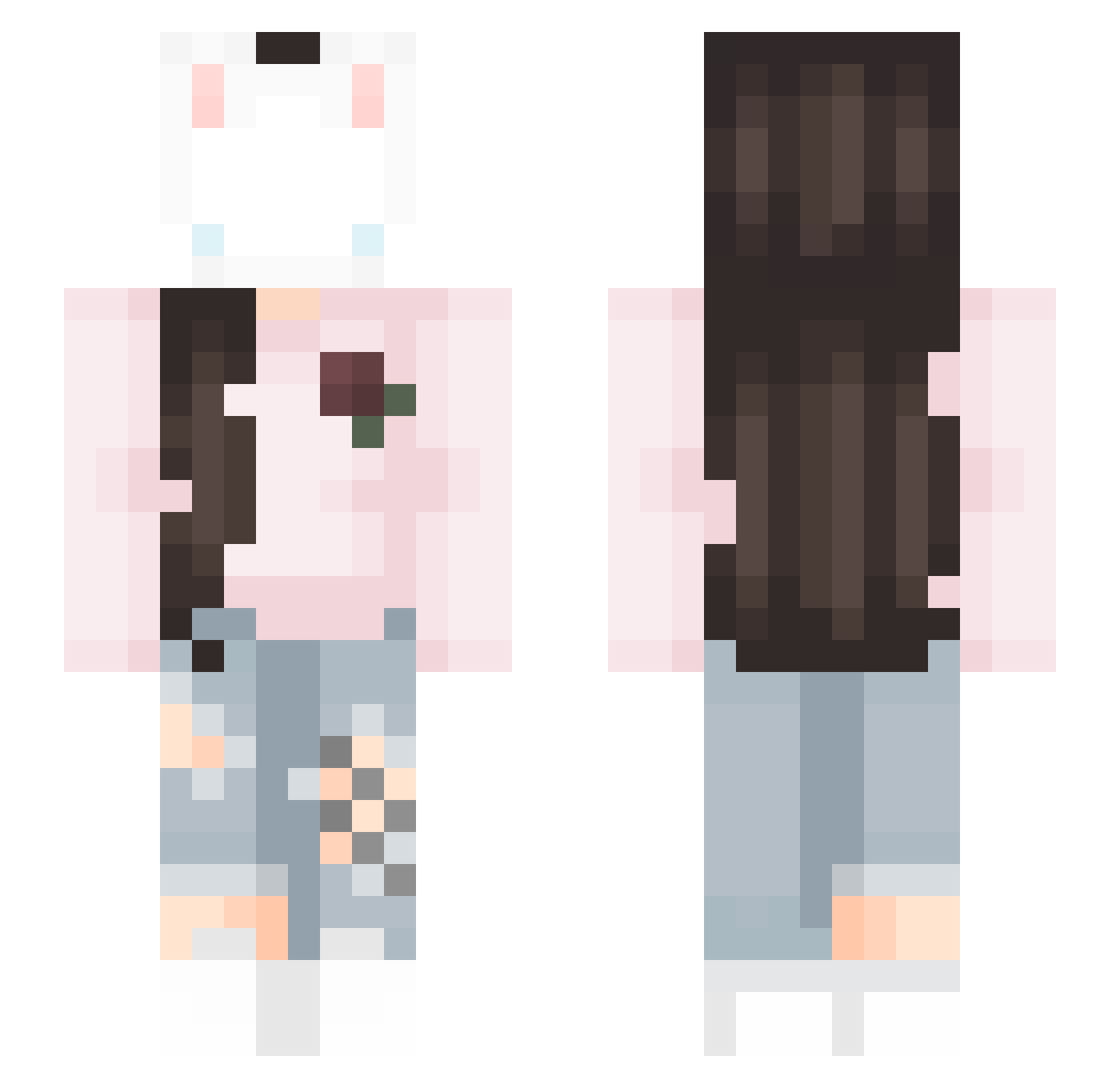 Hypebeast_Burger Minecraft skin, front and back view