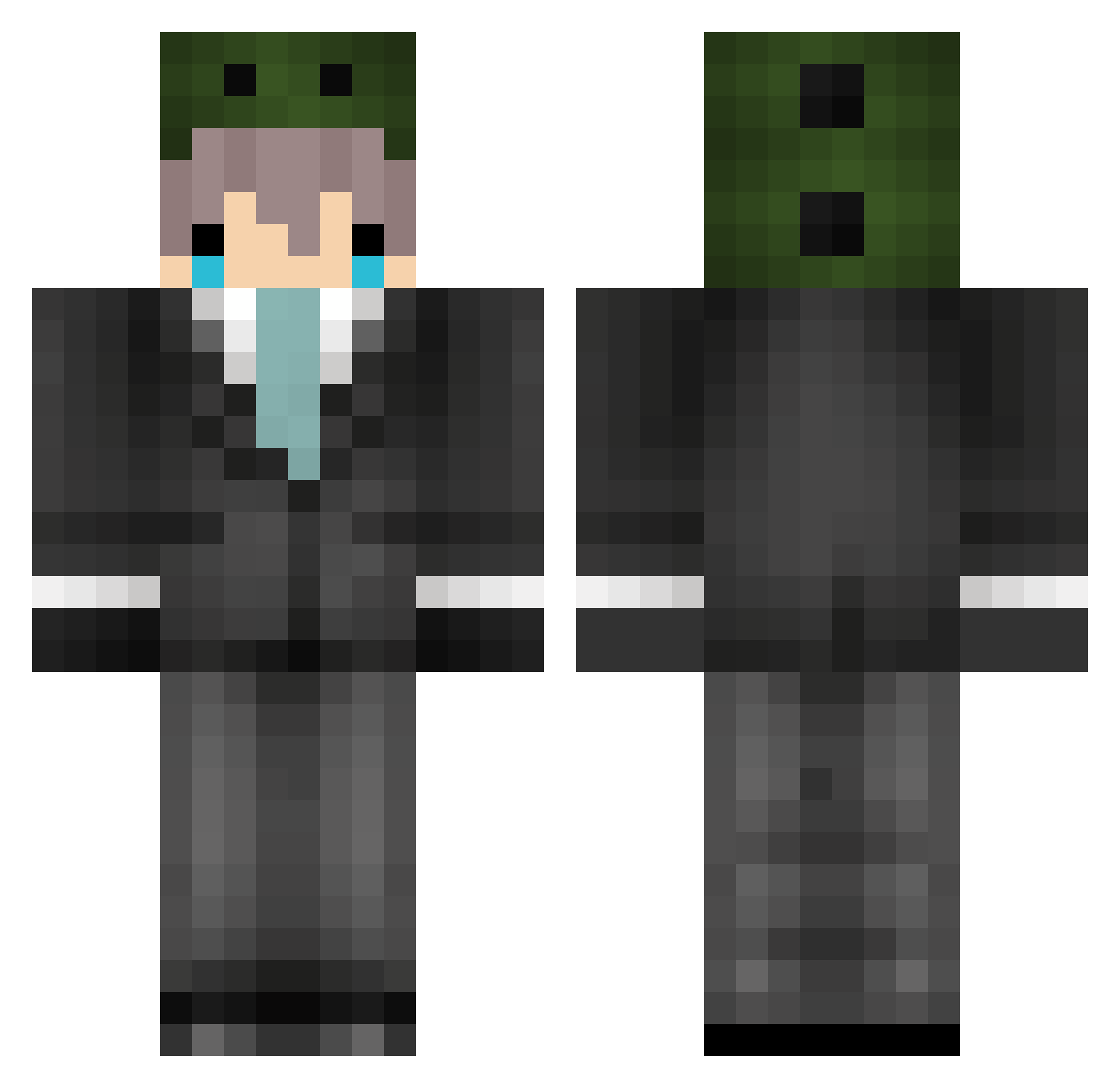StrangeLukas Minecraft skin, front and back view
