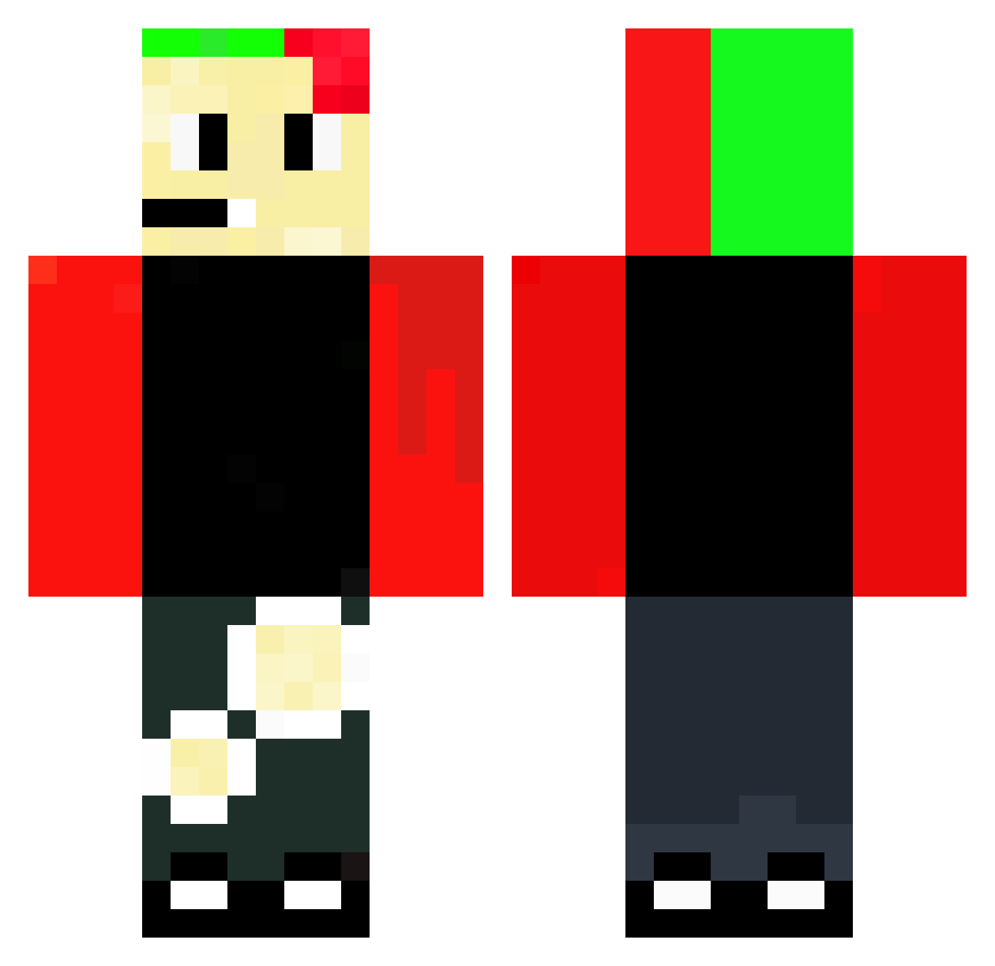 TyFiPlays Minecraft skin, front and back view