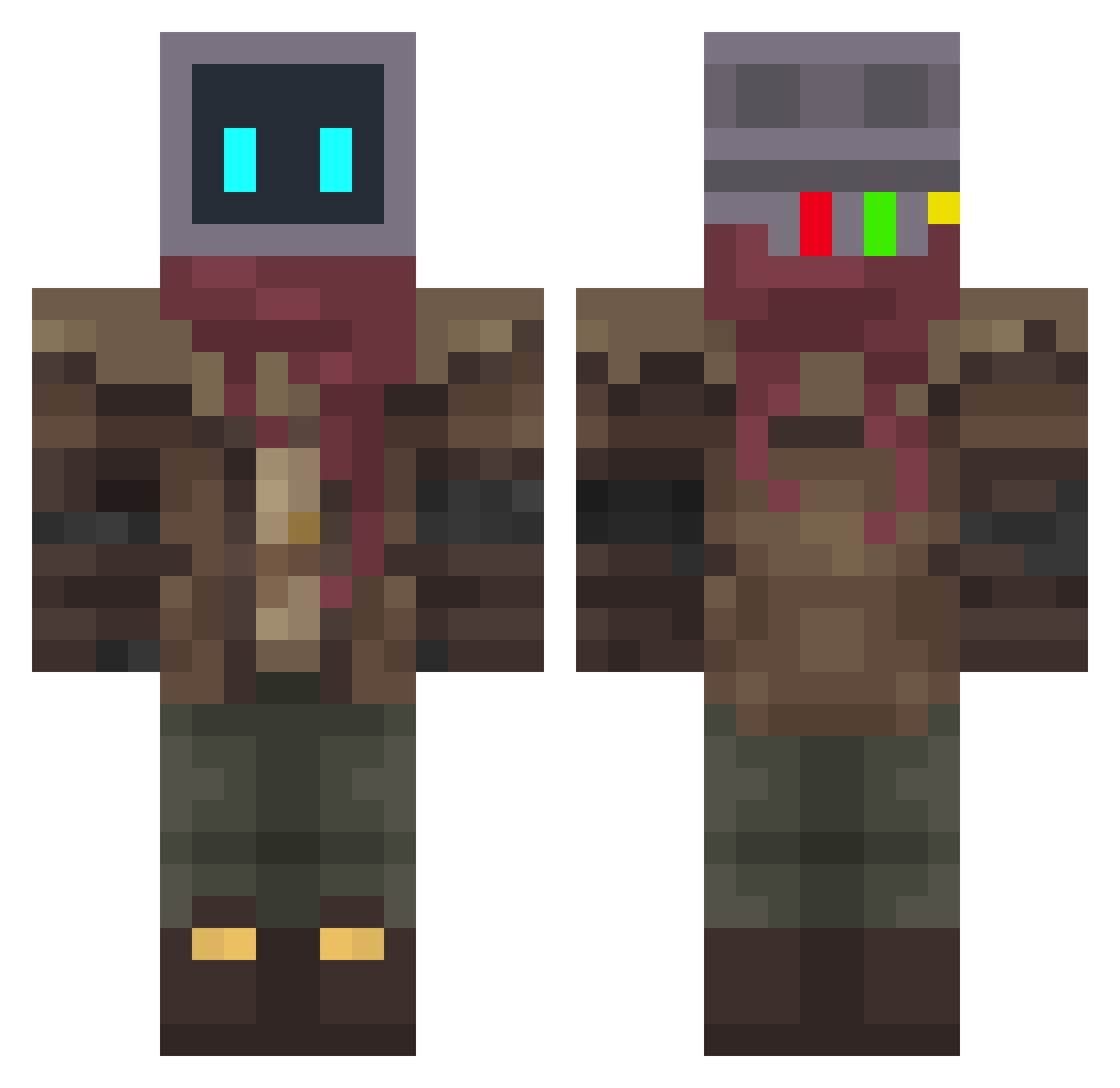 SOLAR_XD Minecraft skin, front and back view