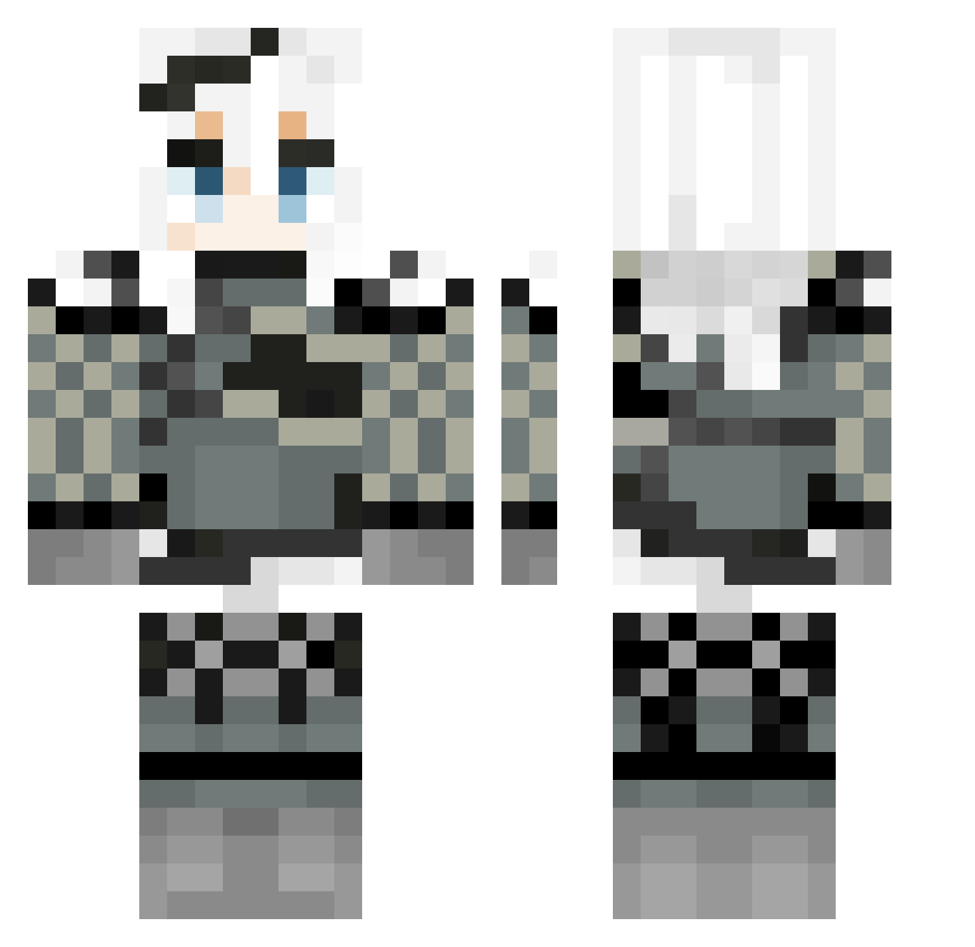 WolfCrescent Minecraft skin, front and back view