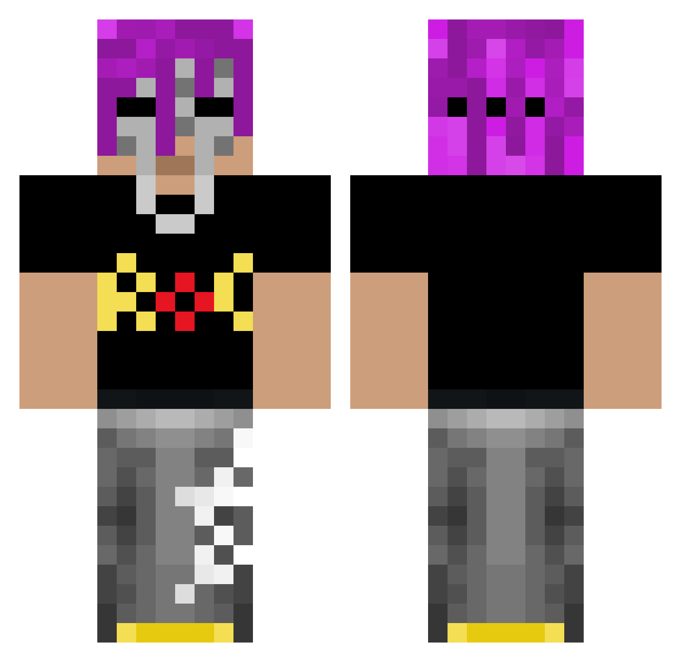 sippinghydro Minecraft skin, front and back view