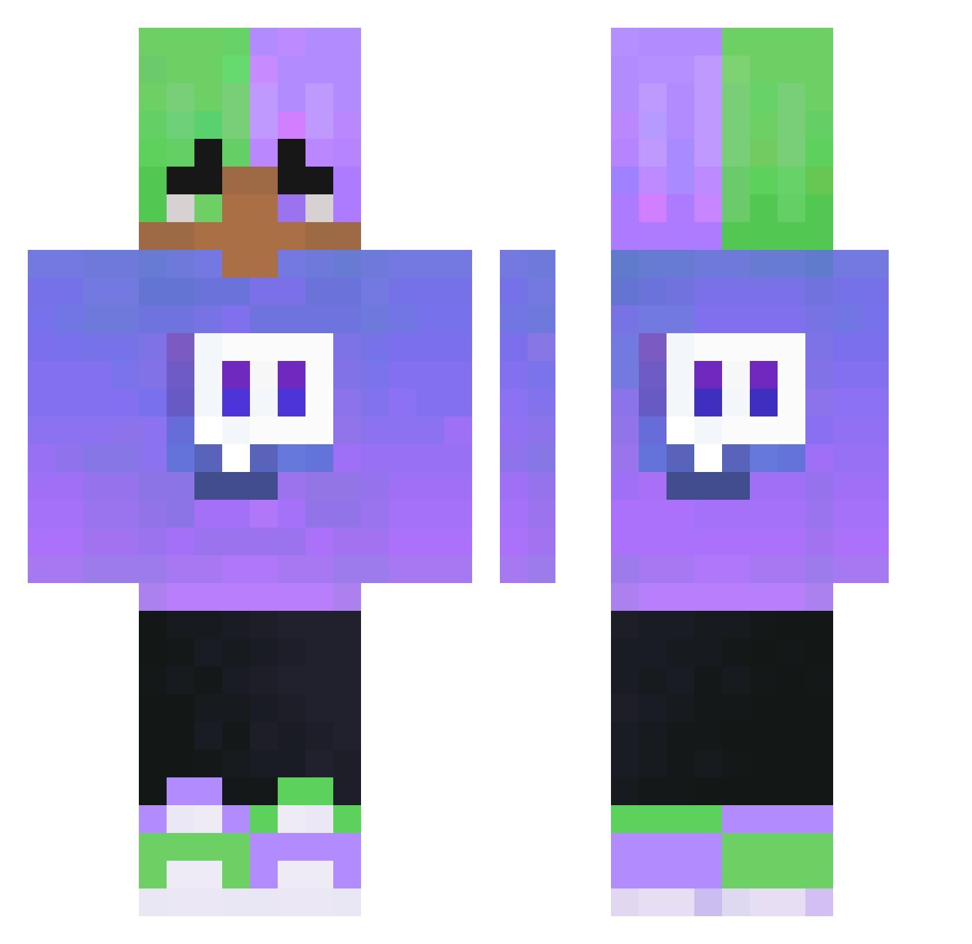MaxxZerr Minecraft skin, front and back view