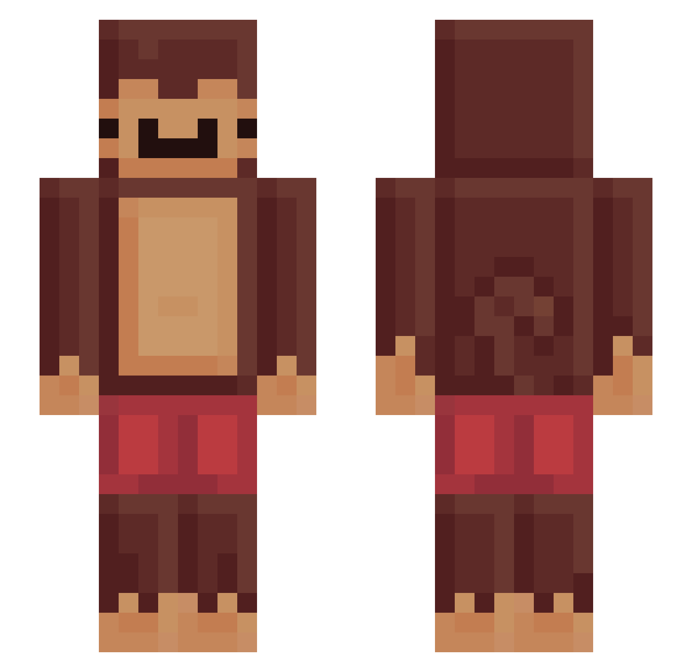 Parp_ Minecraft skin, front and back view