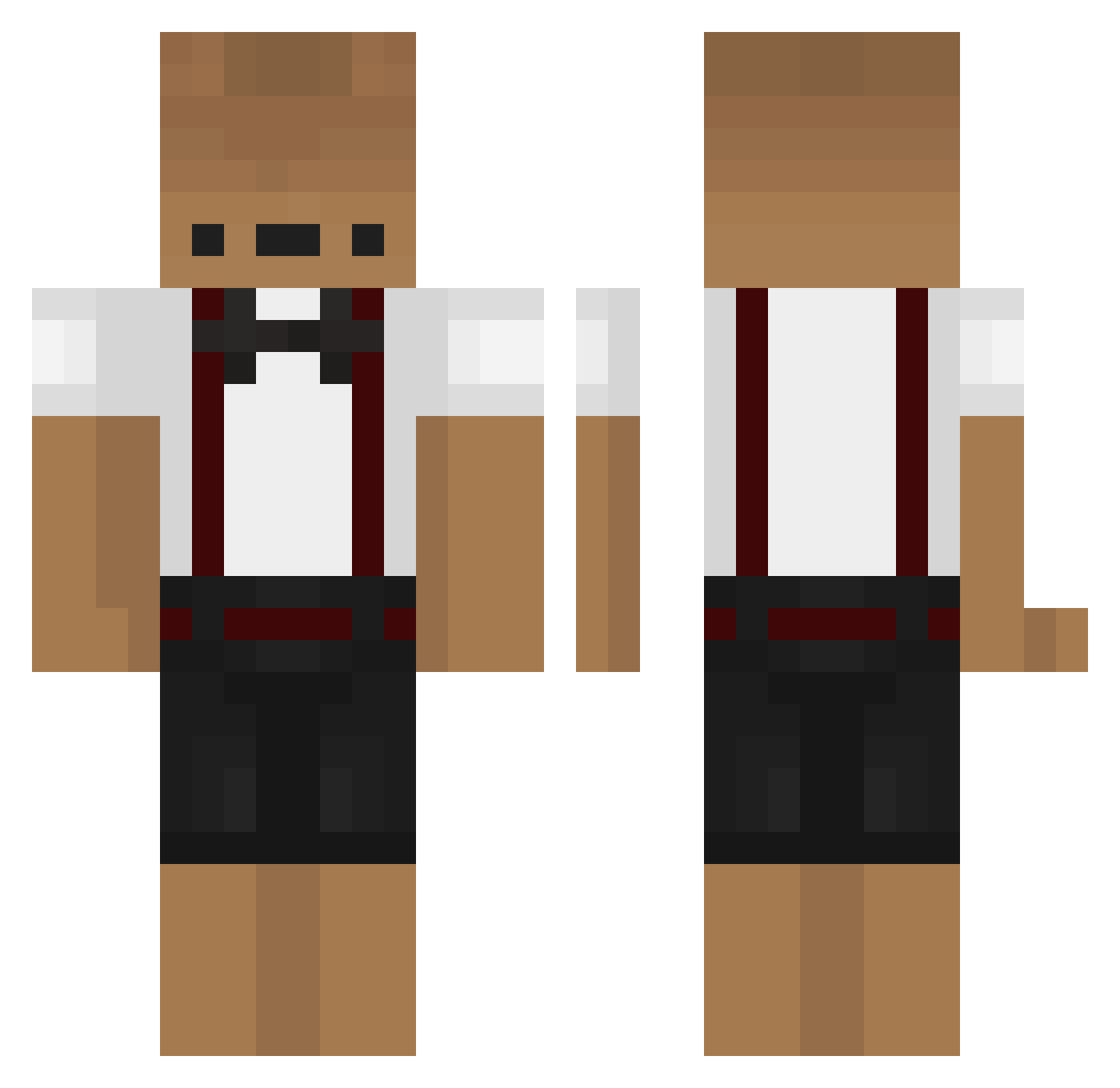 Goaler Minecraft skin, front and back view