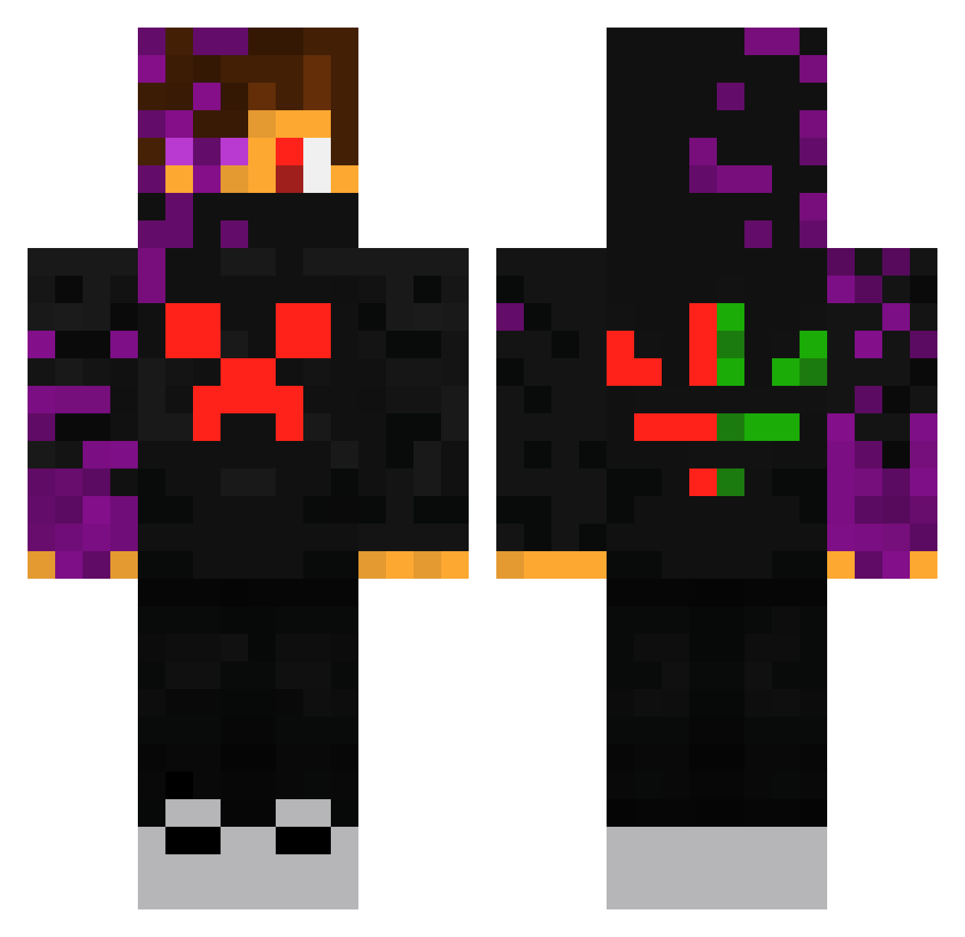 Kuru_ption Minecraft skin, front and back view