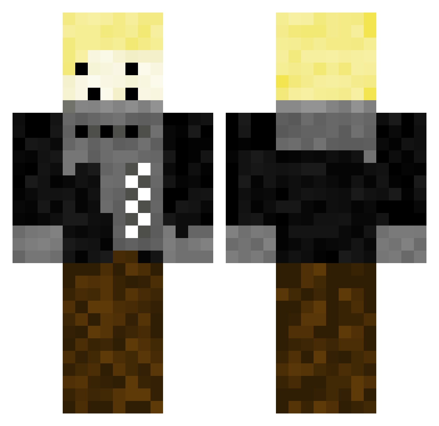 Phycco Minecraft skin, front and back view