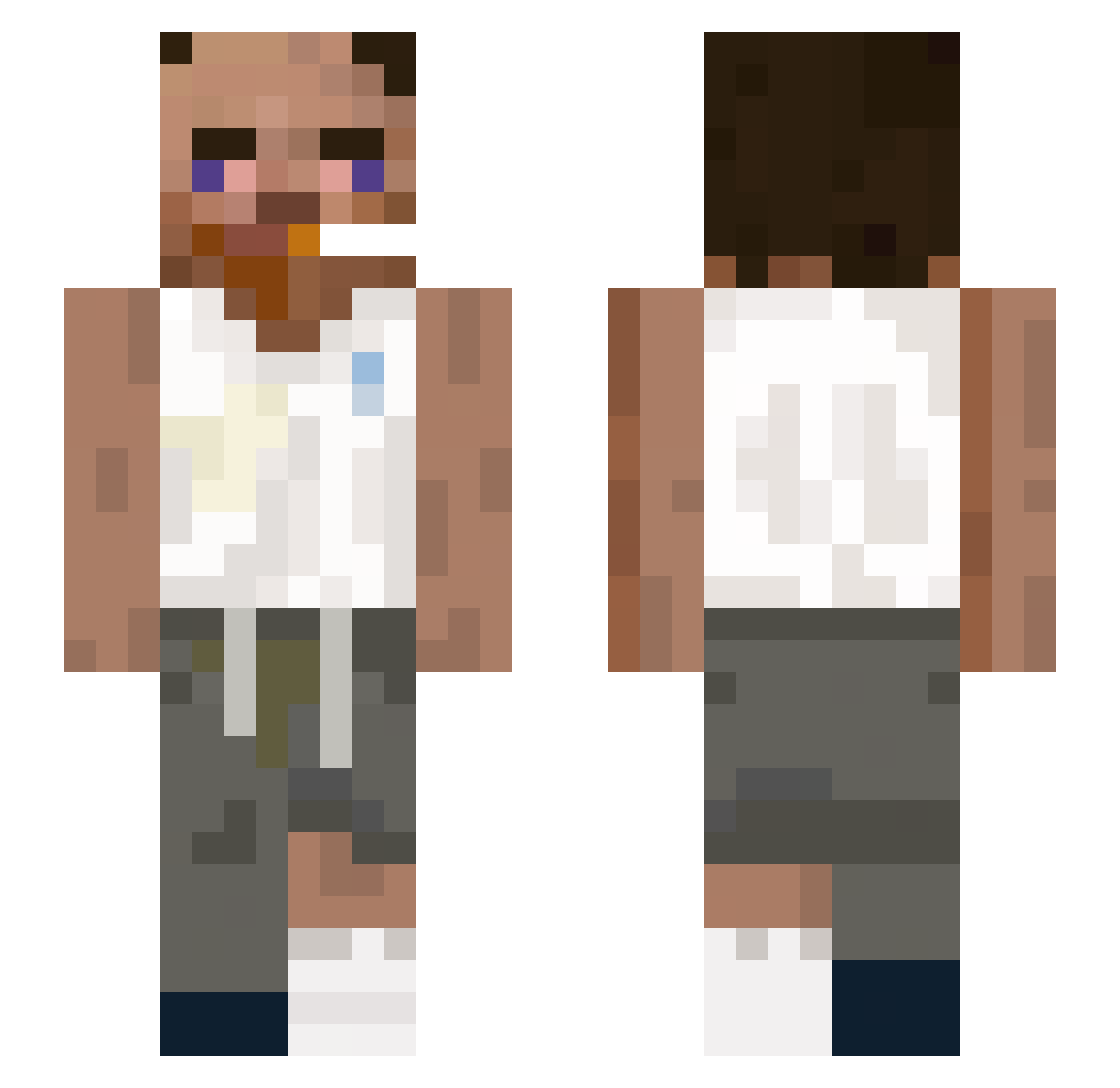Karasai Minecraft skin, front and back view