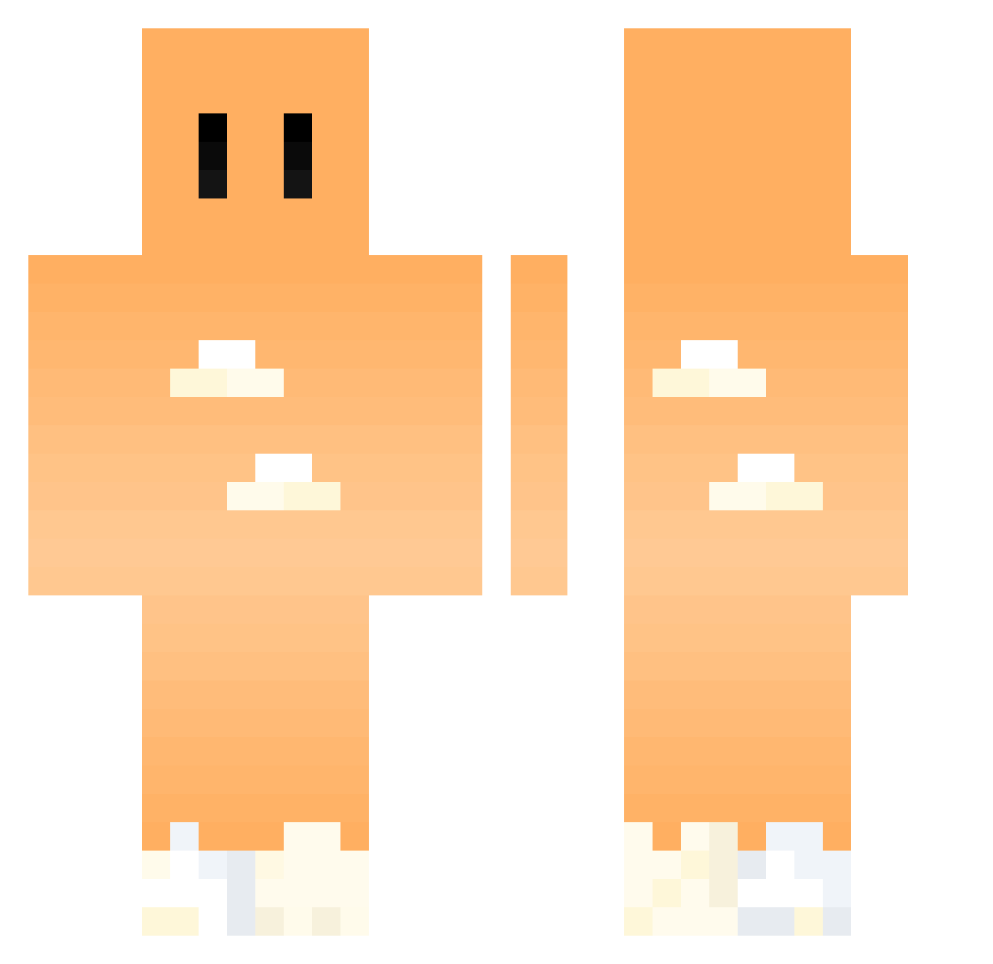 Waazabi Minecraft skin, front and back view
