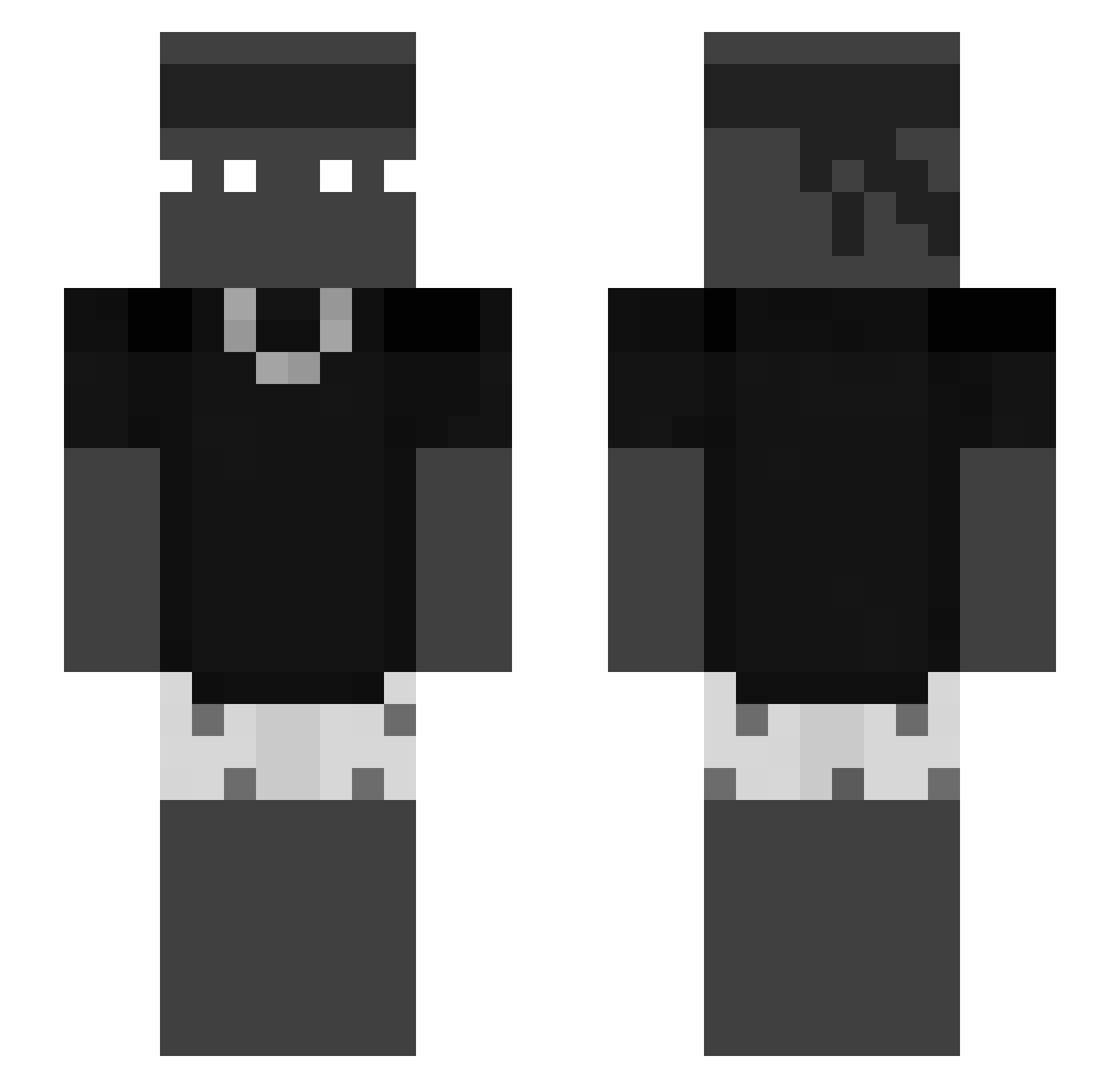 PionekTV Minecraft skin, front and back view
