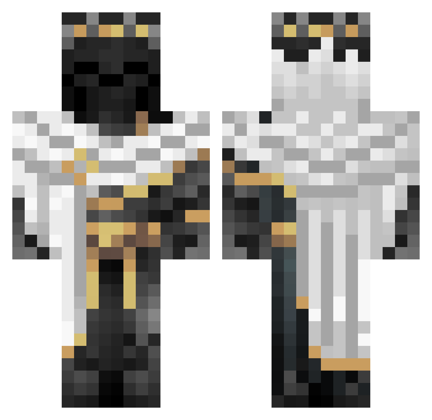 Death35 Minecraft skin, front and back view