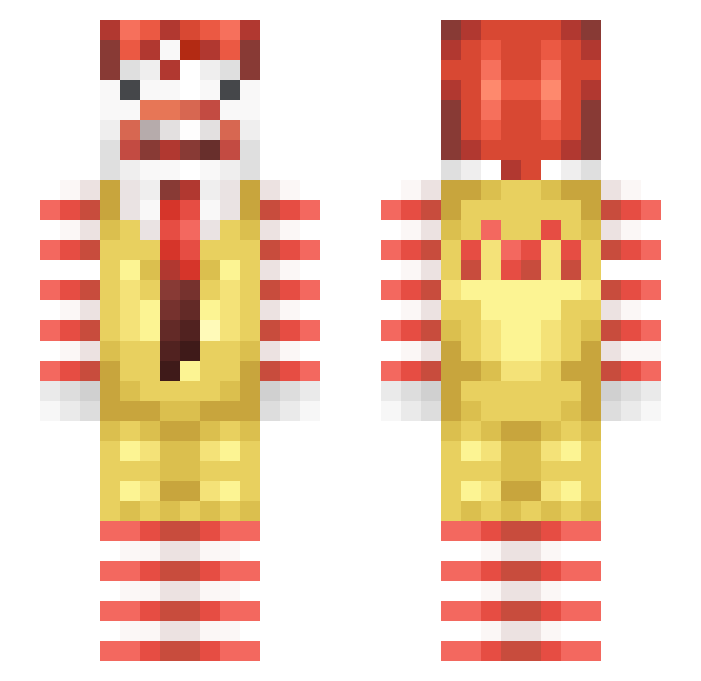 cholodolo Minecraft skin, front and back view