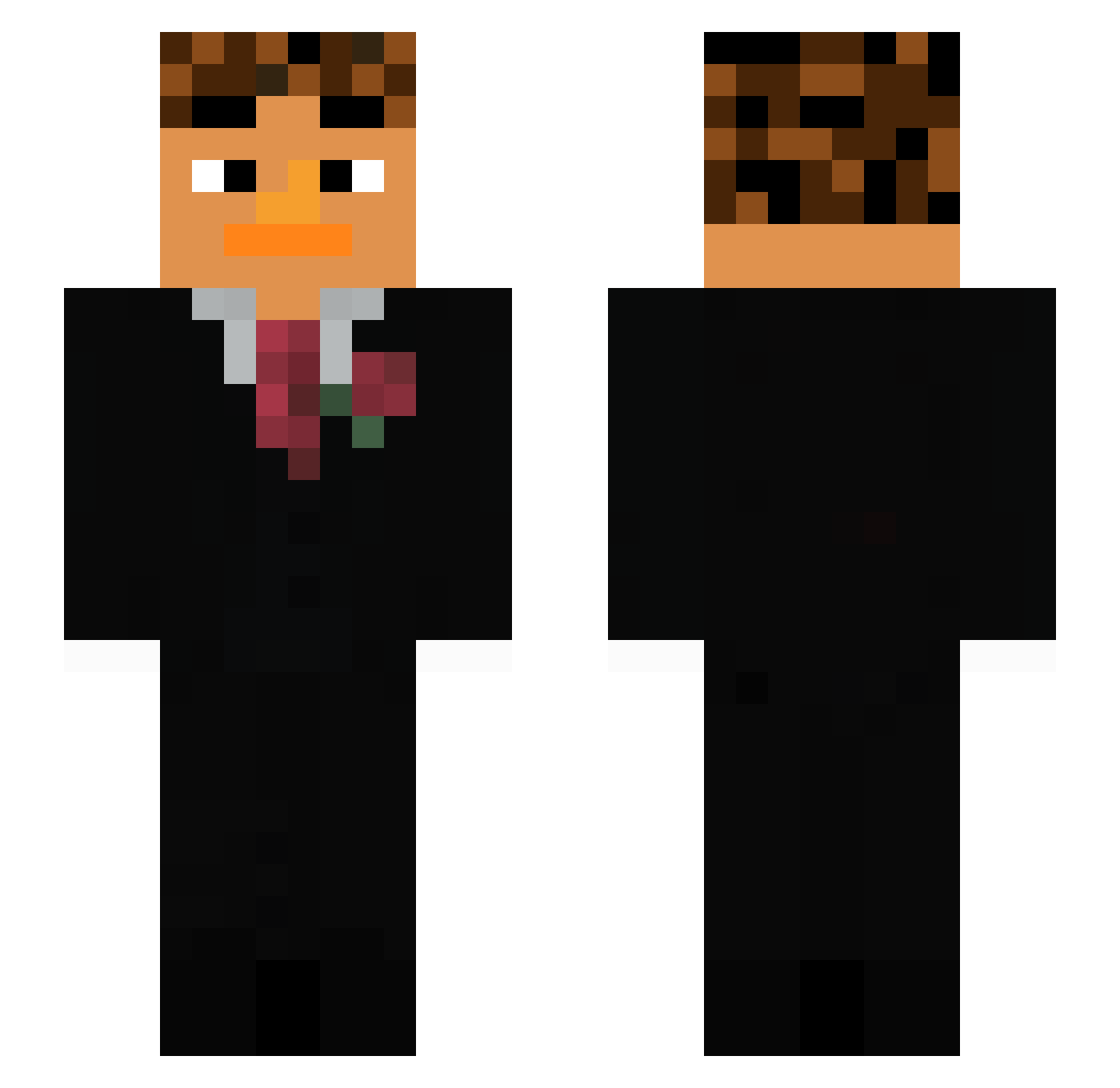 zevxey Minecraft skin, front and back view