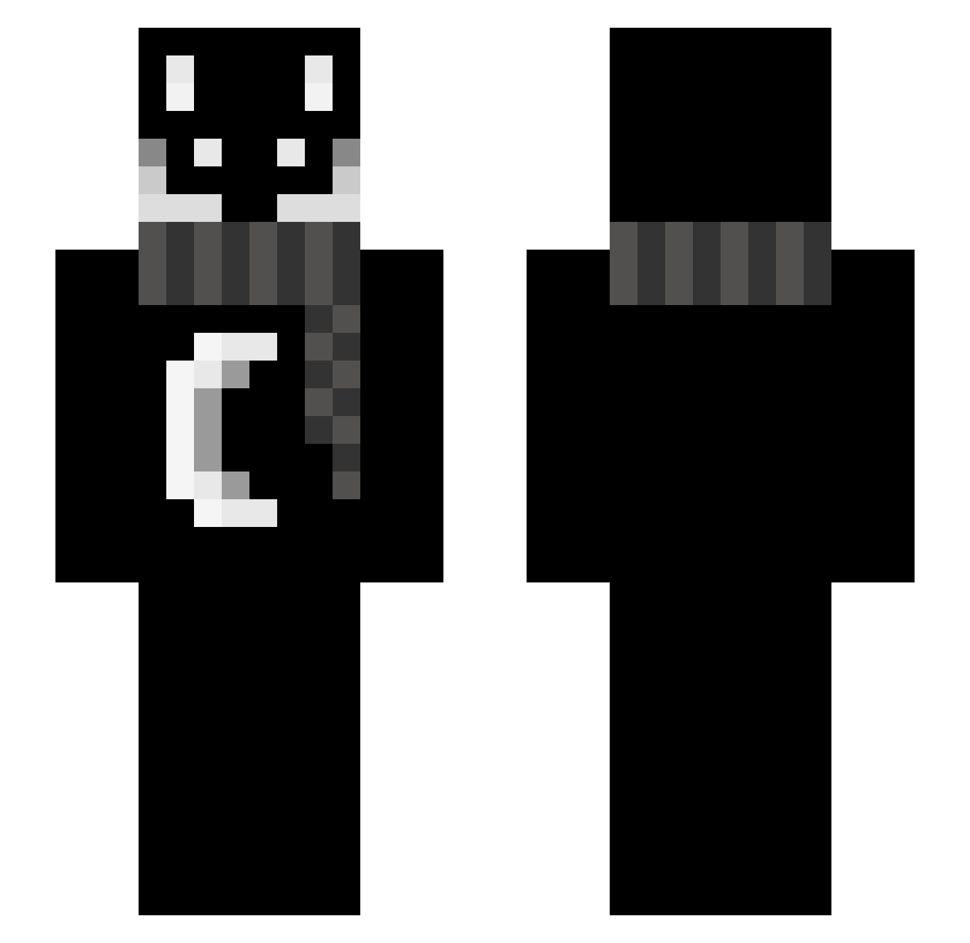 roxoXD Minecraft skin, front and back view