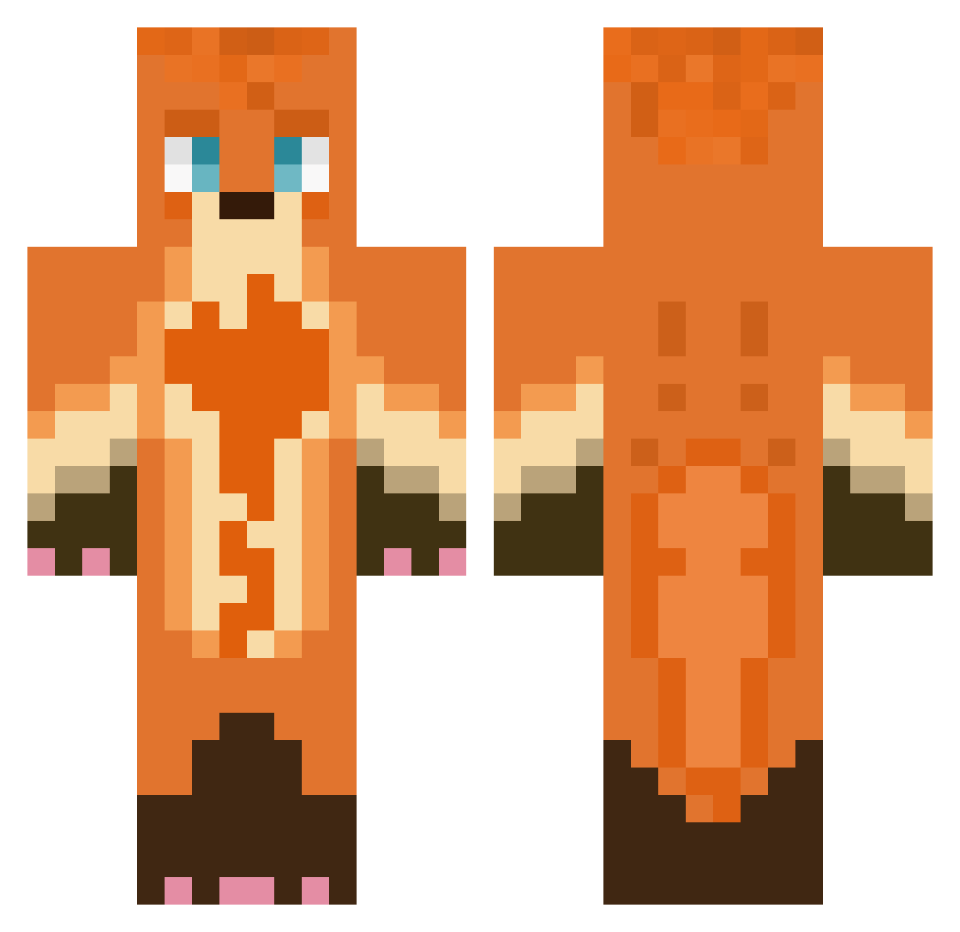 jackarooing Minecraft skin, front and back view