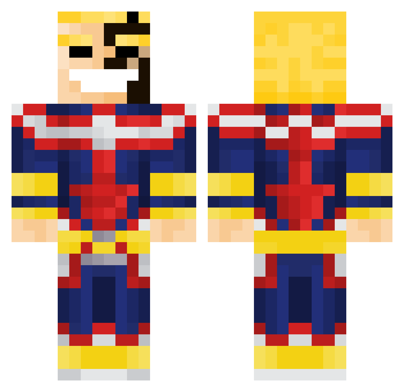 EXTREMERUNNER Minecraft skin, front and back view